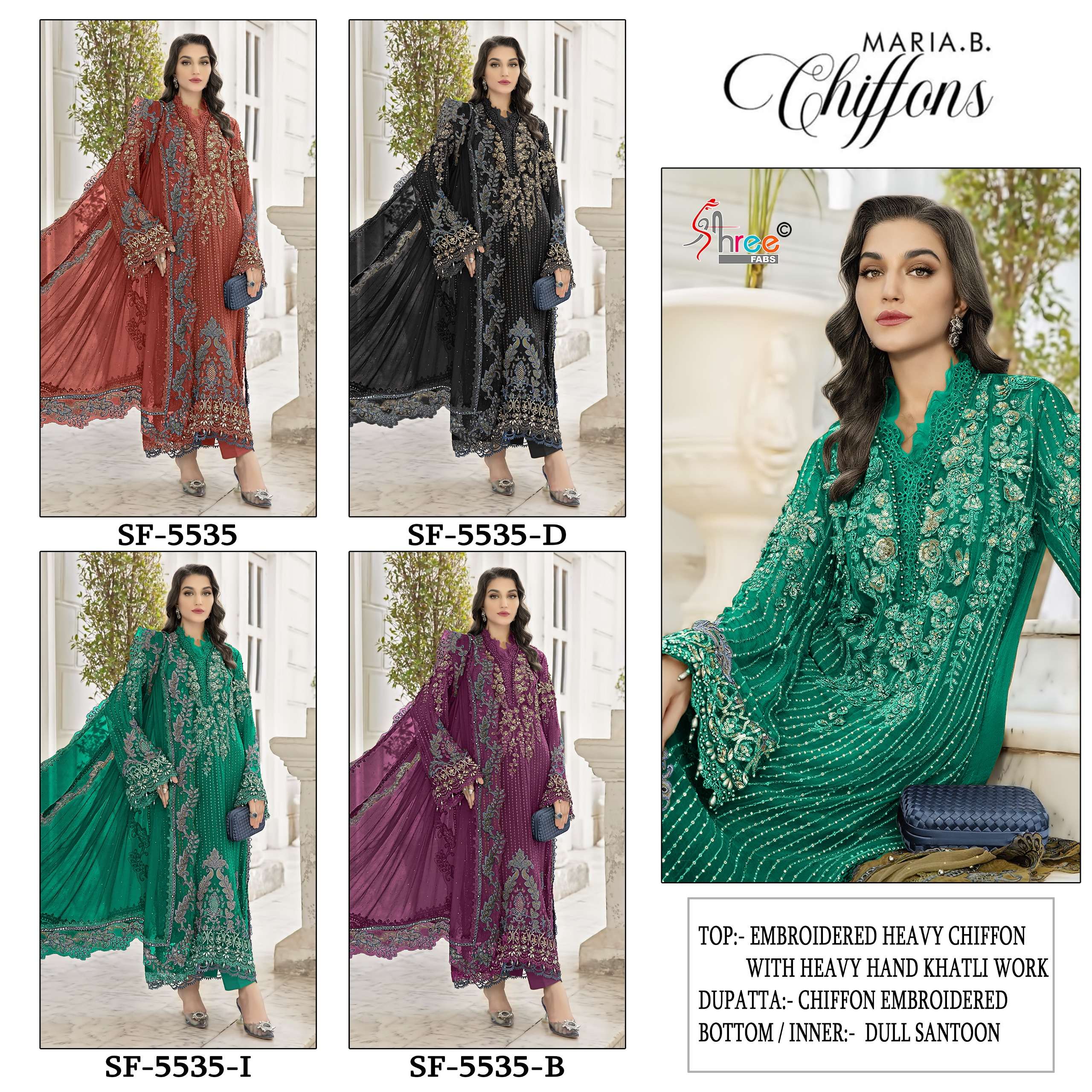 SHREE FABS SF 5535 CHIFFON HEAVY EMBROIDERED DESIGNER PAKISTANI SUIT