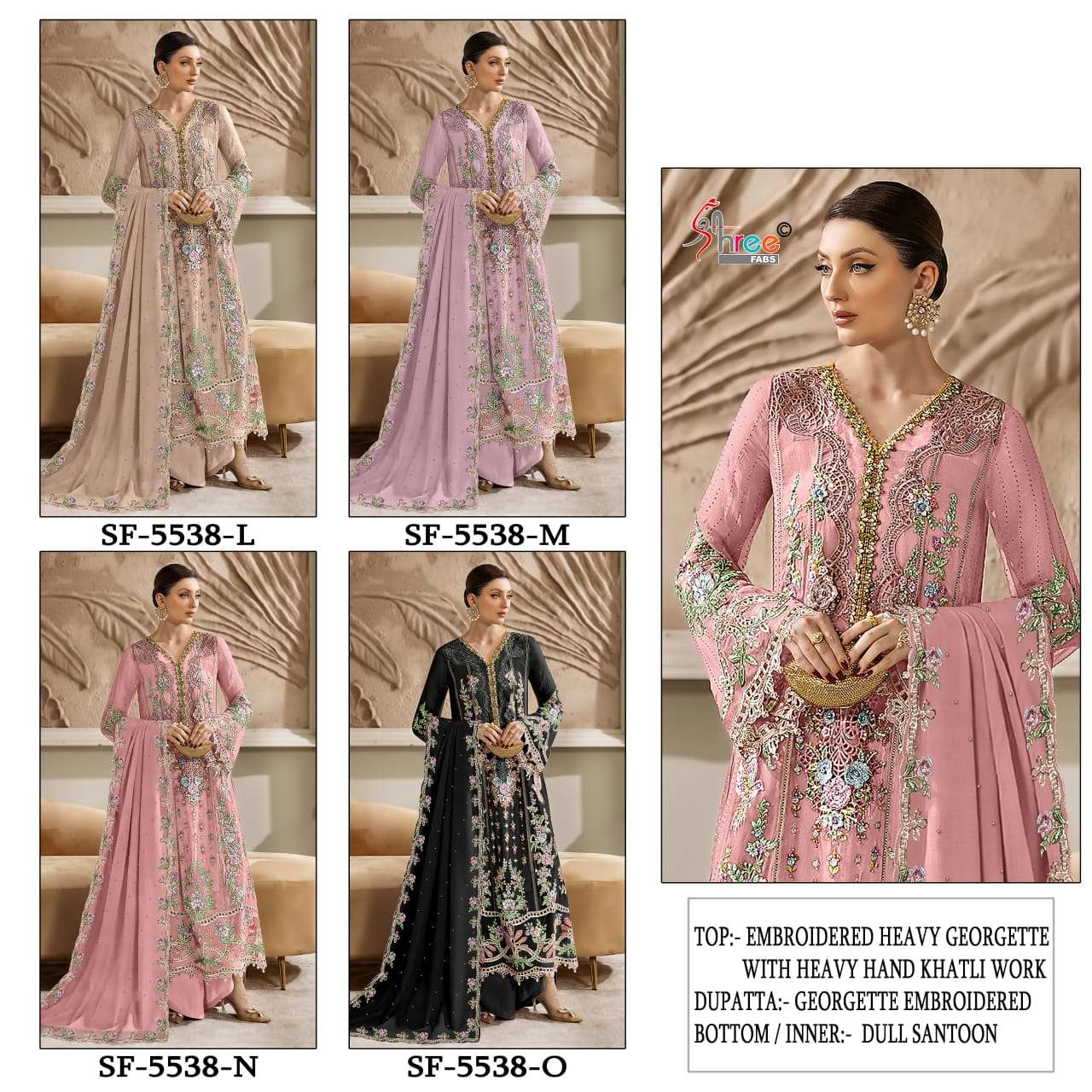 SHREE FABS SF 5538 NEW DESIGNS GEORGETTE HEAVY EMBROIDERED PAKISTANI SUIT