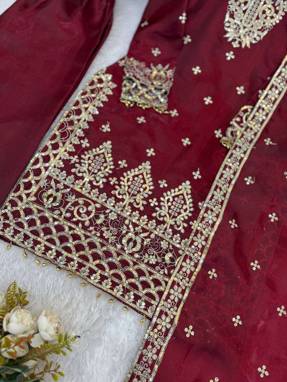 SR 1700 SILK HEAVY DESIGNER WORK FESTIVE WEAR LADIES SUIT