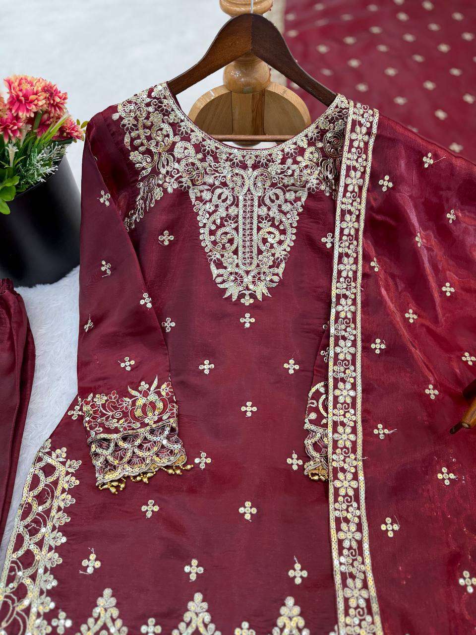 SR 1700 SILK HEAVY DESIGNER WORK FESTIVE WEAR LADIES SUIT
