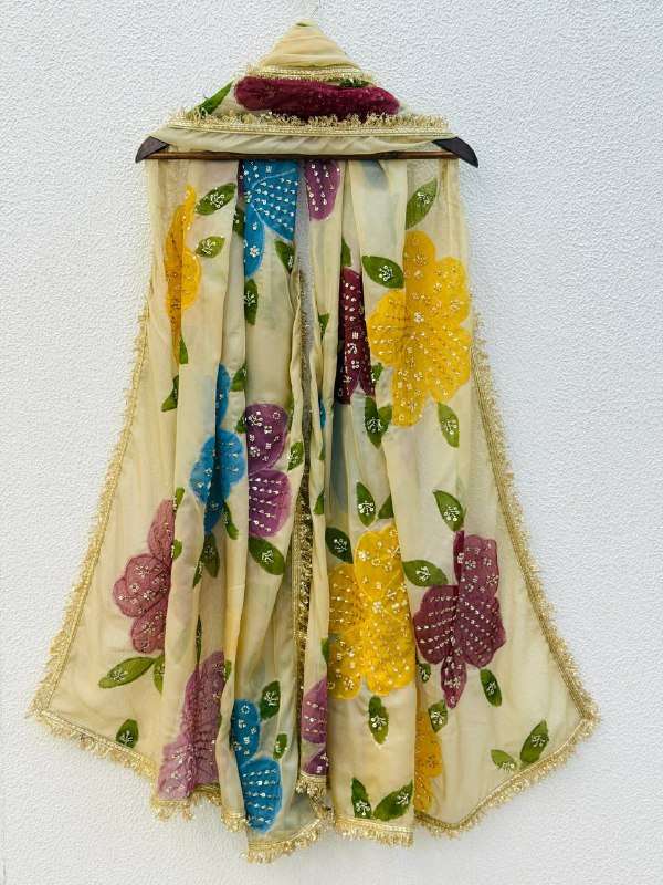 SRK 5323 ORGANZA SILK BEAUTIFUL COLORFUL PRINT LADIES DUPATTA 