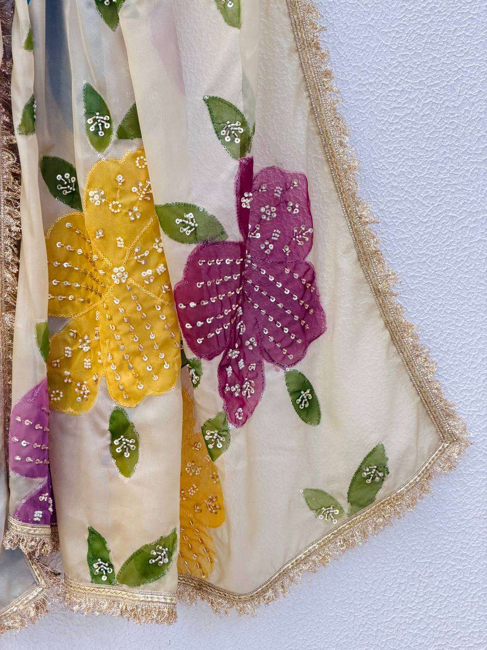 SRK 5323 ORGANZA SILK BEAUTIFUL COLORFUL PRINT LADIES DUPATTA 