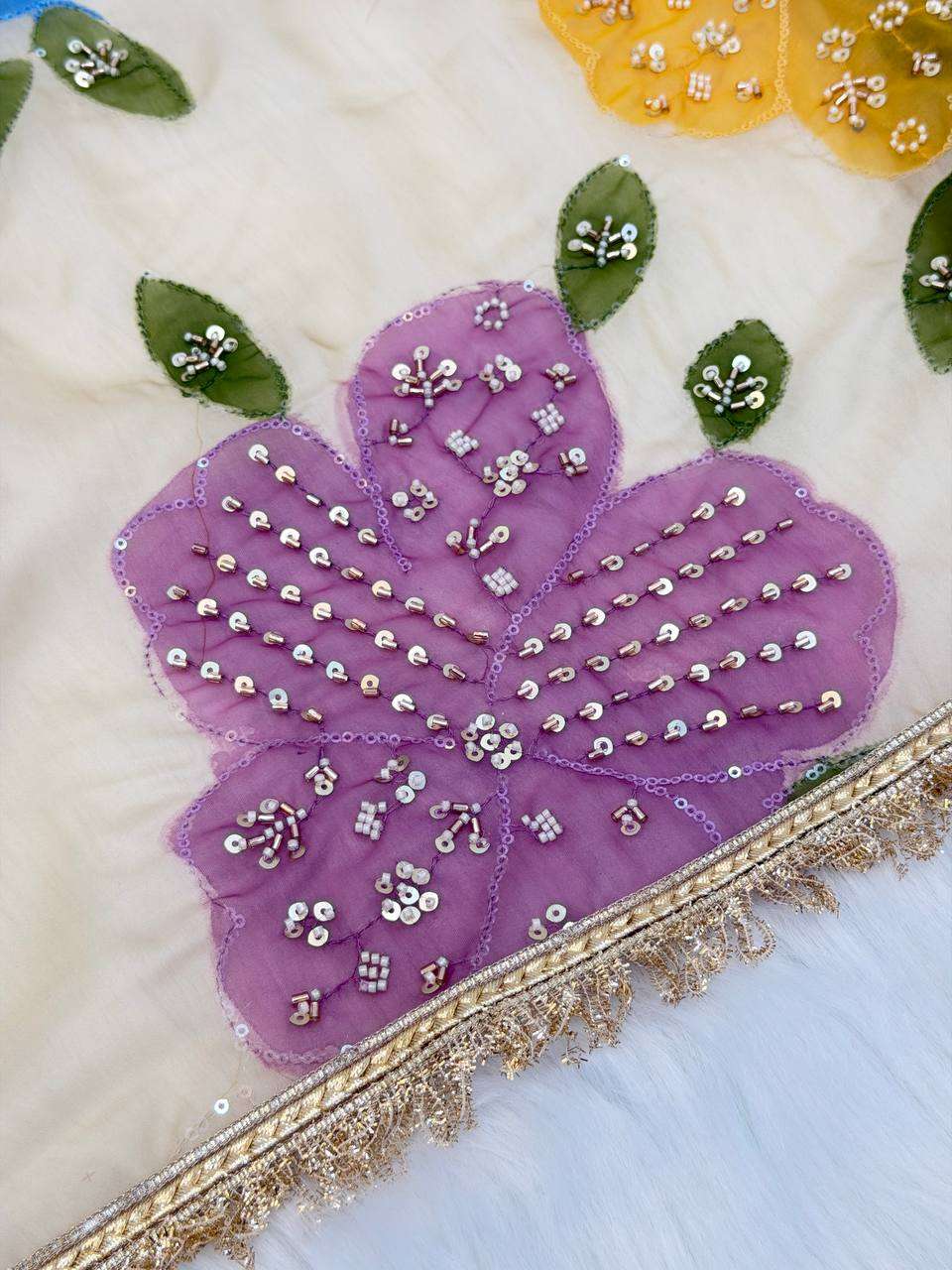 SRK 5323 ORGANZA SILK BEAUTIFUL COLORFUL PRINT LADIES DUPATTA 