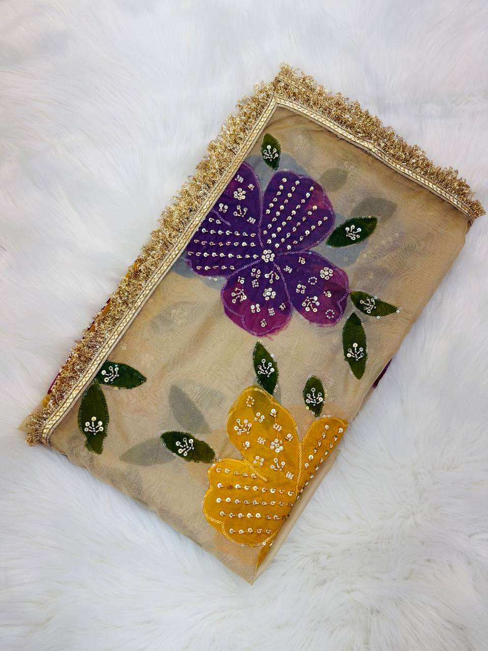 SRK 5323 ORGANZA SILK BEAUTIFUL COLORFUL PRINT LADIES DUPATTA 