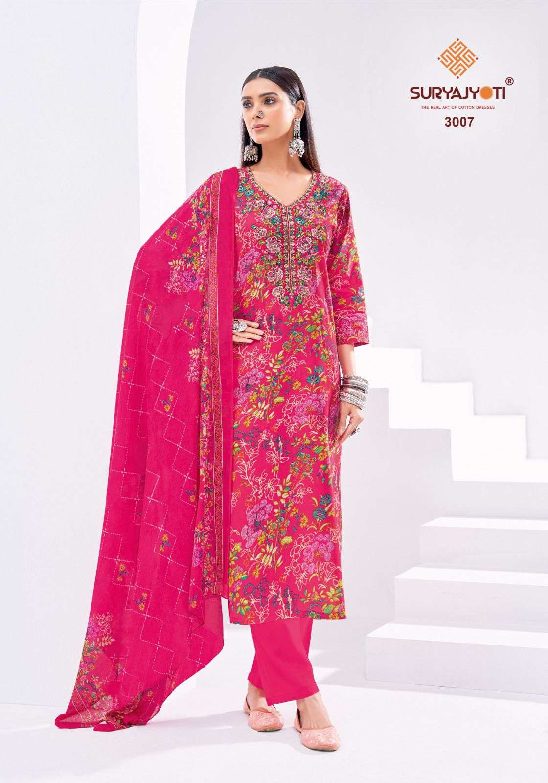 SURYAJYOTI KALA VOL 3 COTTON FANCY WORK READY MADE SUIT COLLECTION 