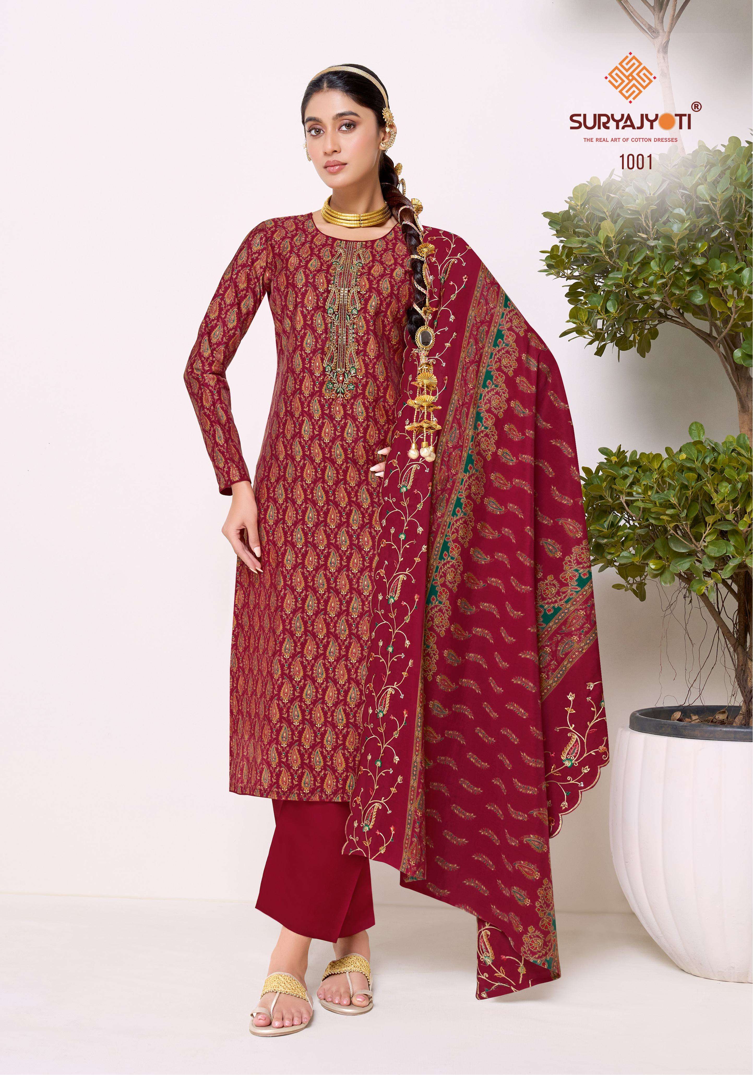 SURYAJYOTI KALAVATI VOL 1 MODAL SILK PRINT WITH FANCY EMBROIDERY WORK SUIT