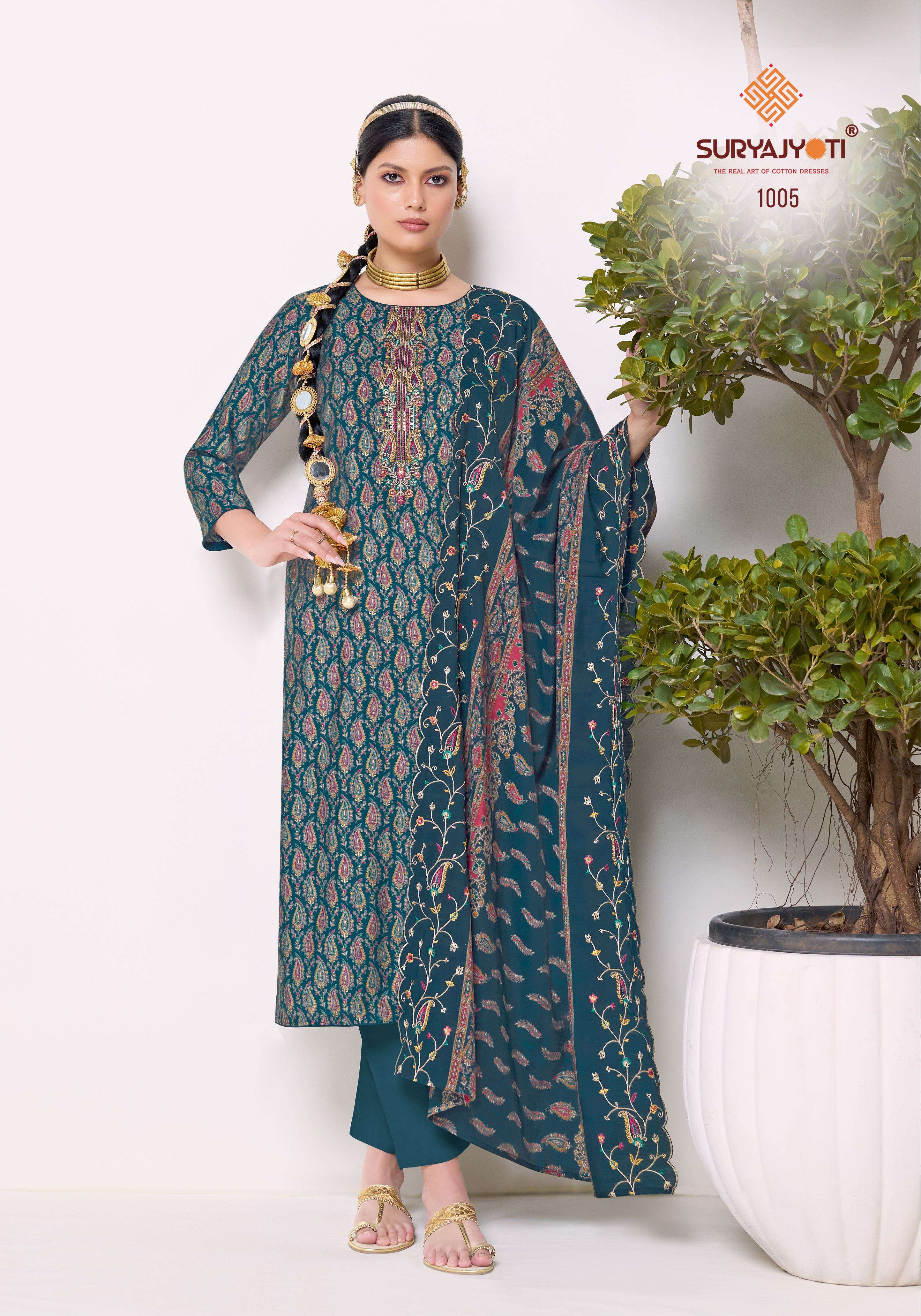 SURYAJYOTI KALAVATI VOL 1 MODAL SILK PRINT WITH FANCY EMBROIDERY WORK SUIT