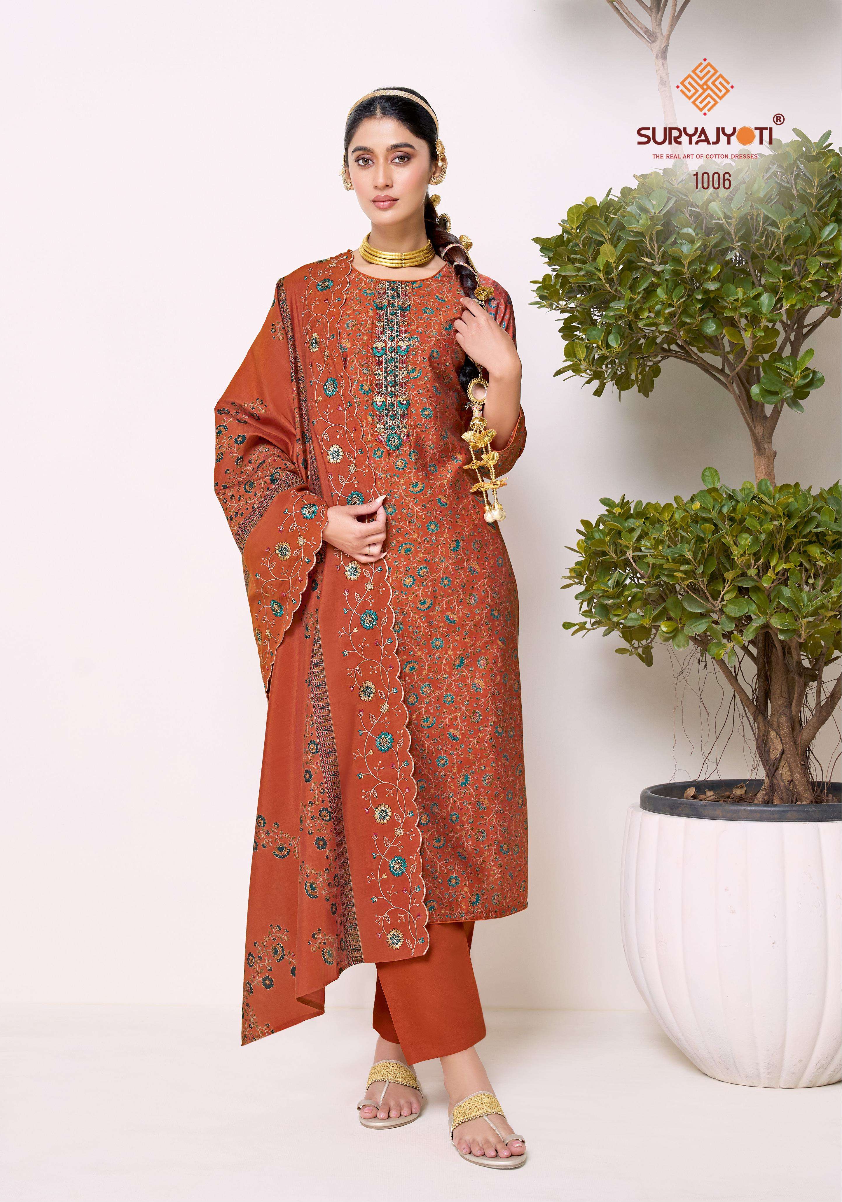 SURYAJYOTI KALAVATI VOL 1 MODAL SILK PRINT WITH FANCY EMBROIDERY WORK SUIT