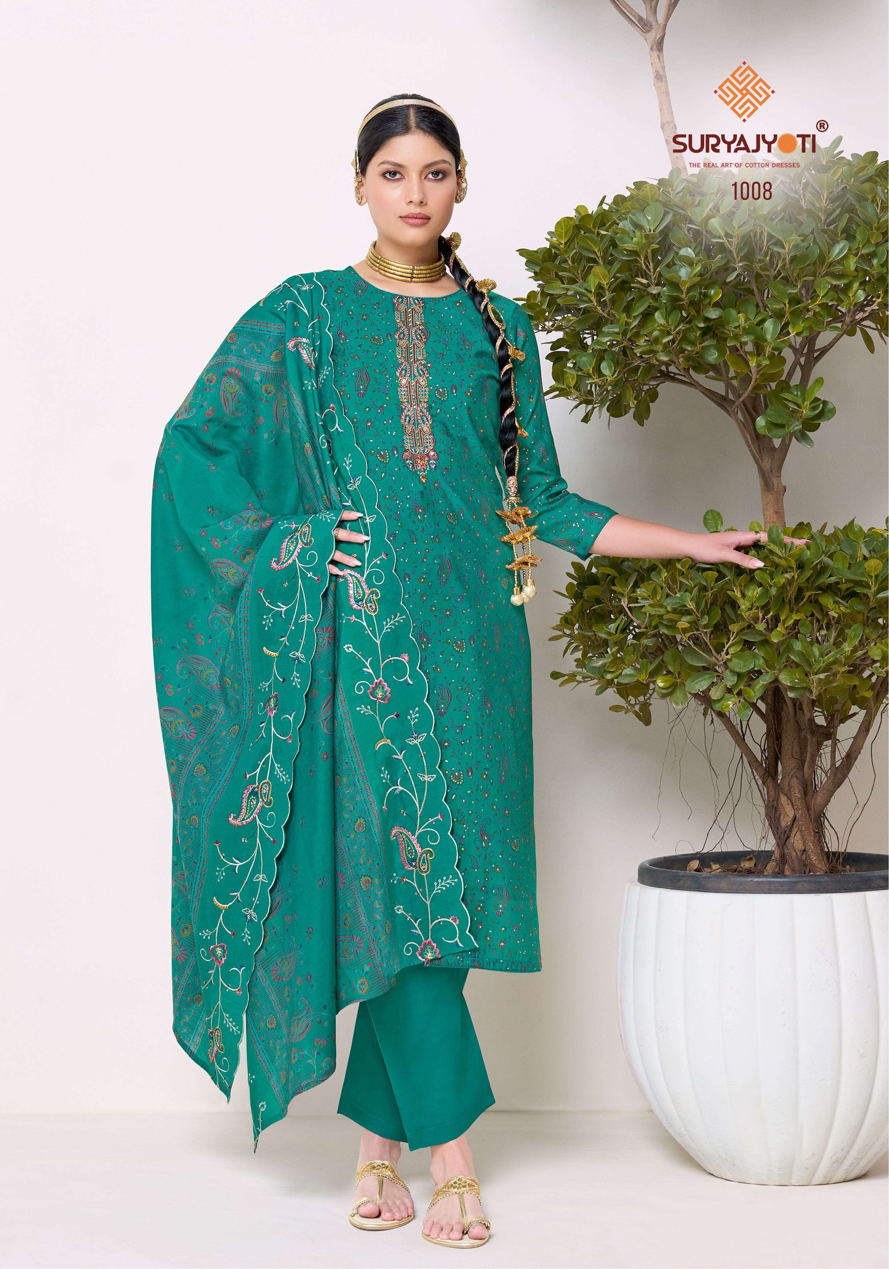 SURYAJYOTI KALAVATI VOL 1 MODAL SILK PRINT WITH FANCY EMBROIDERY WORK SUIT