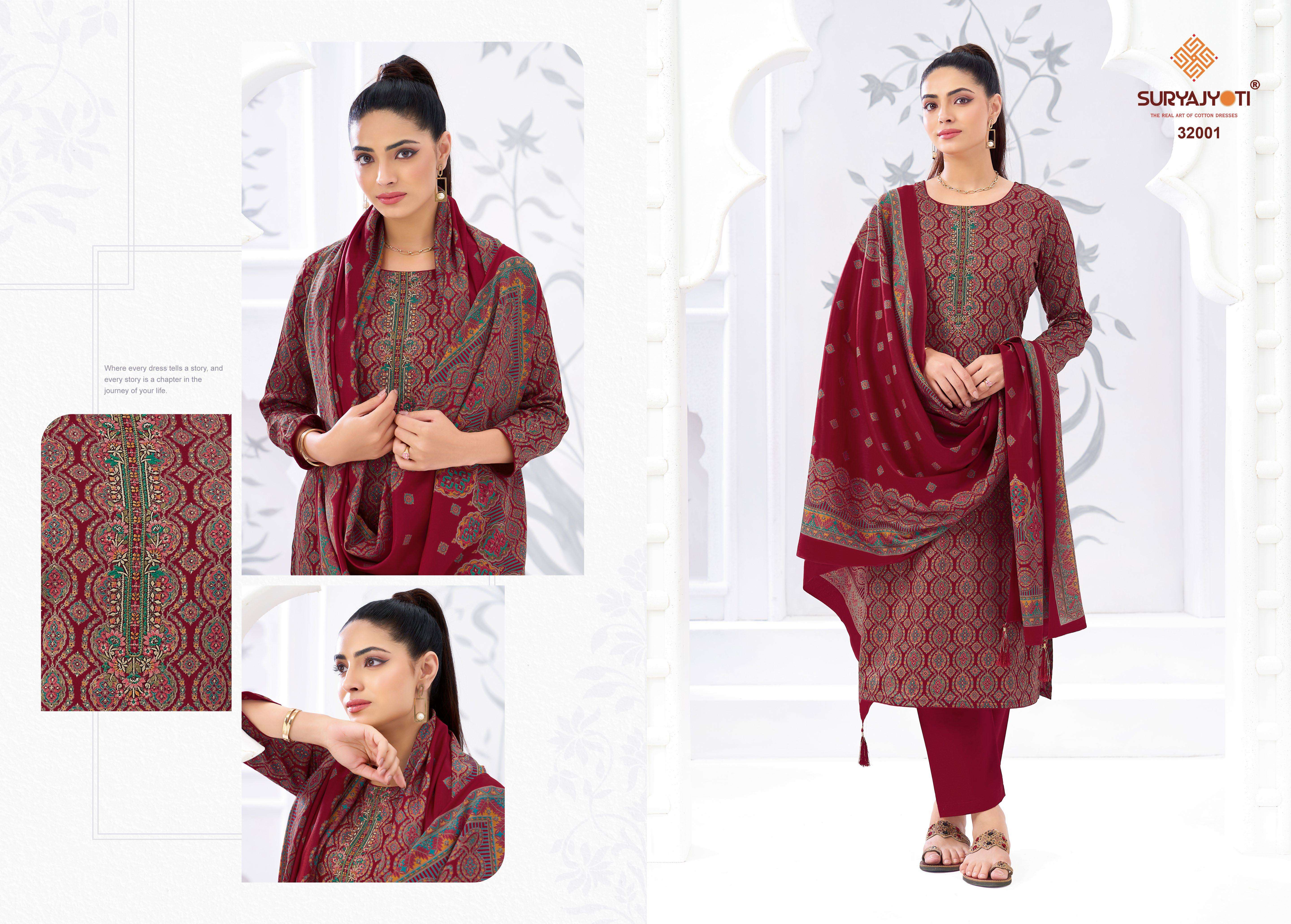 SURYAJYOTI KALKI VOL 32 JAM SATIN PRINT WITH FANCY EMBROIDERY WORK SUIT
