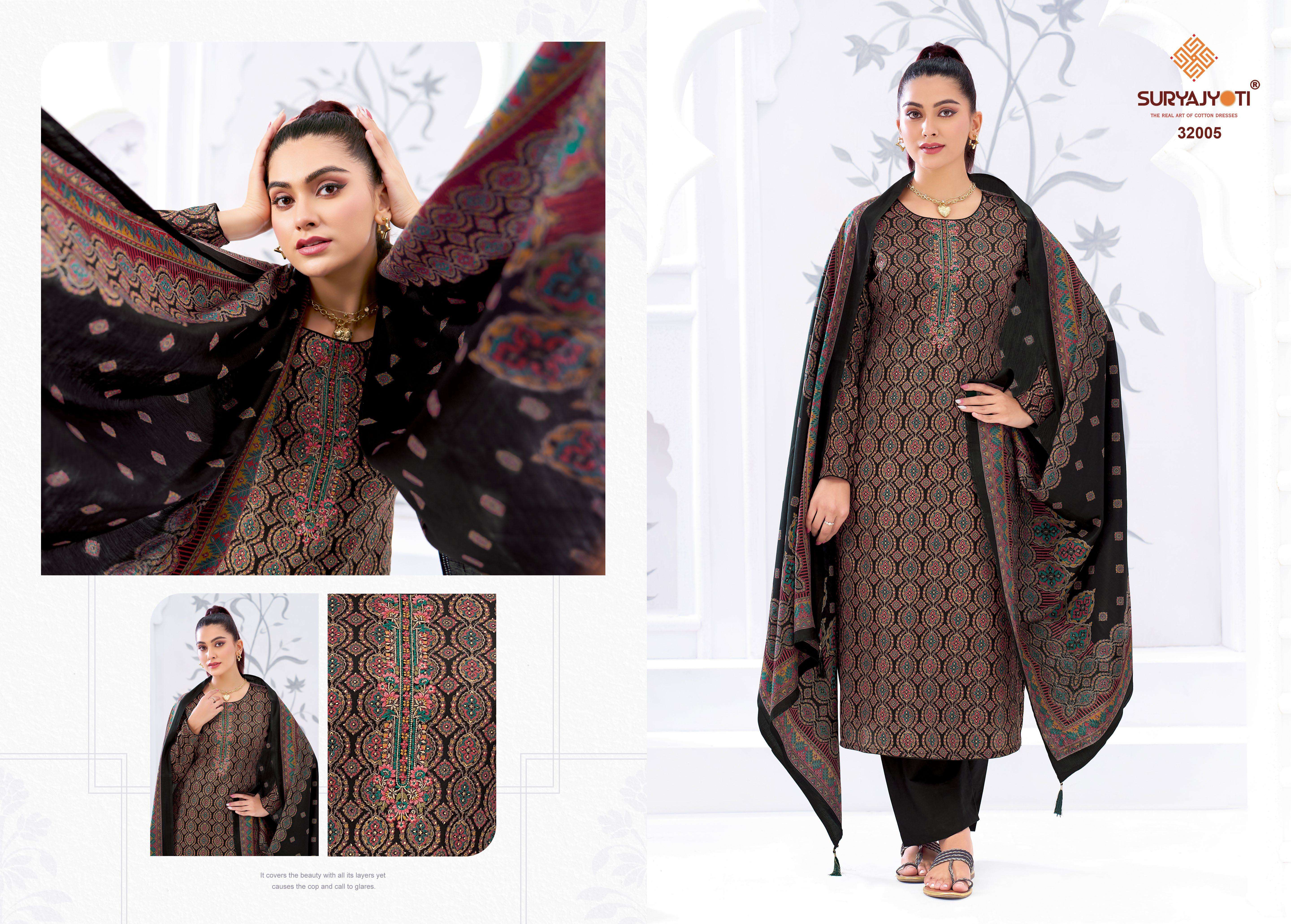 SURYAJYOTI KALKI VOL 32 JAM SATIN PRINT WITH FANCY EMBROIDERY WORK SUIT