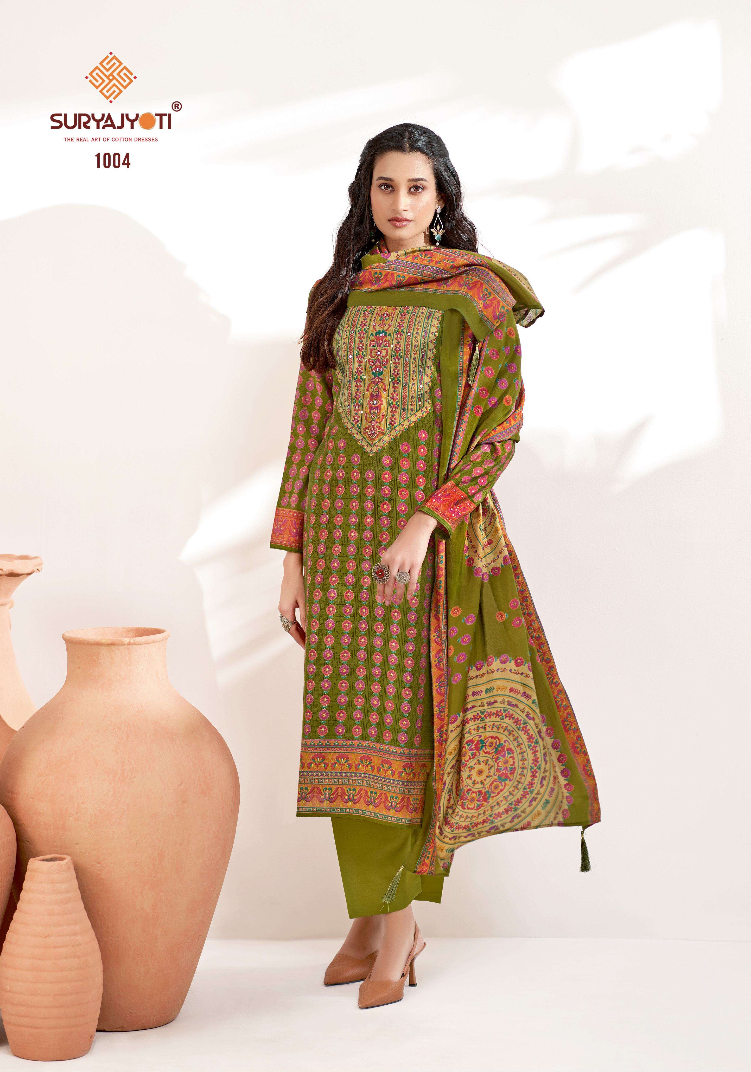 SURYAJYOTI KANZ VOL 1 MODAL SILK PRINT WITH FANCY WORK LADIES SUIT