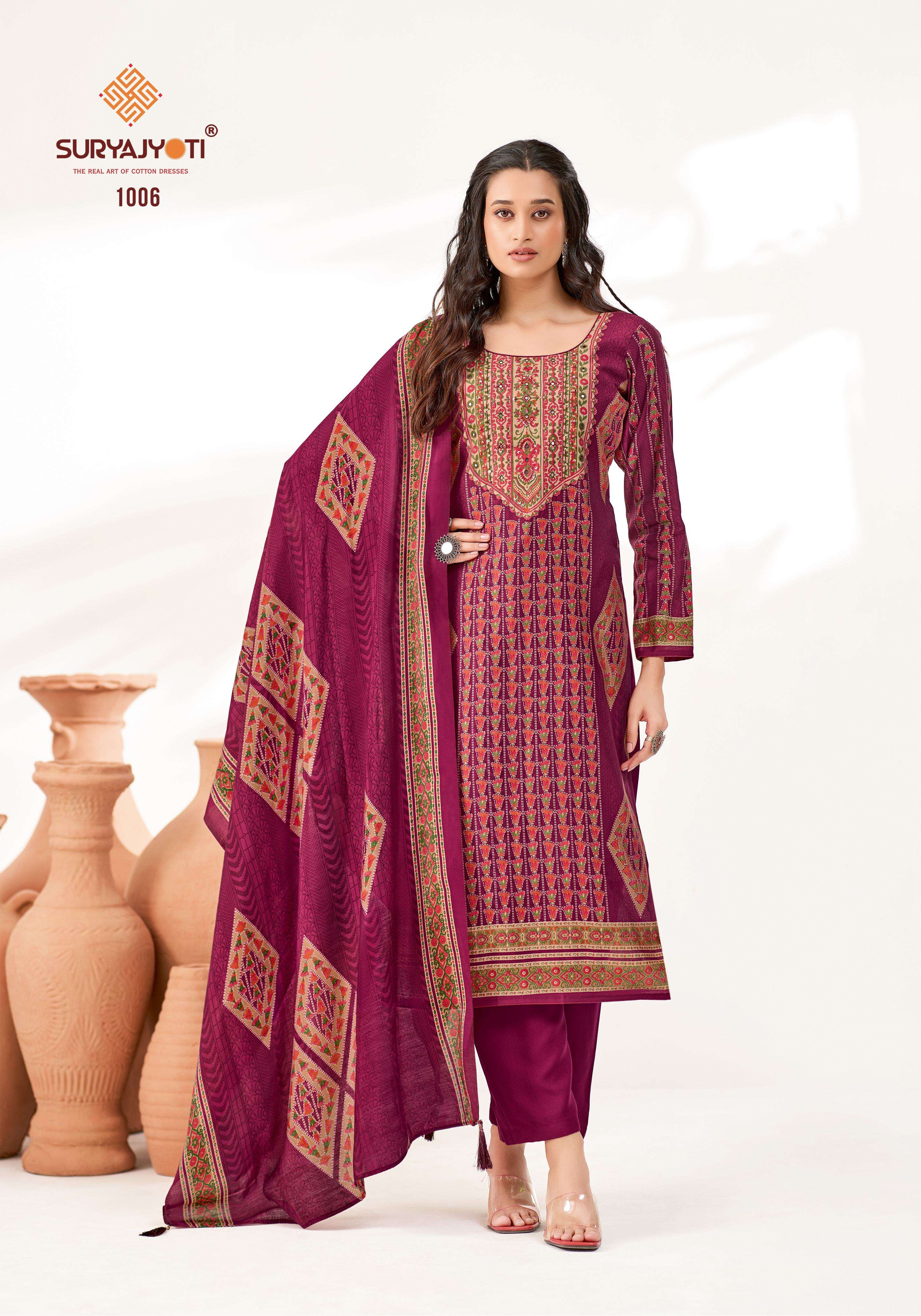 SURYAJYOTI KANZ VOL 1 MODAL SILK PRINT WITH FANCY WORK LADIES SUIT