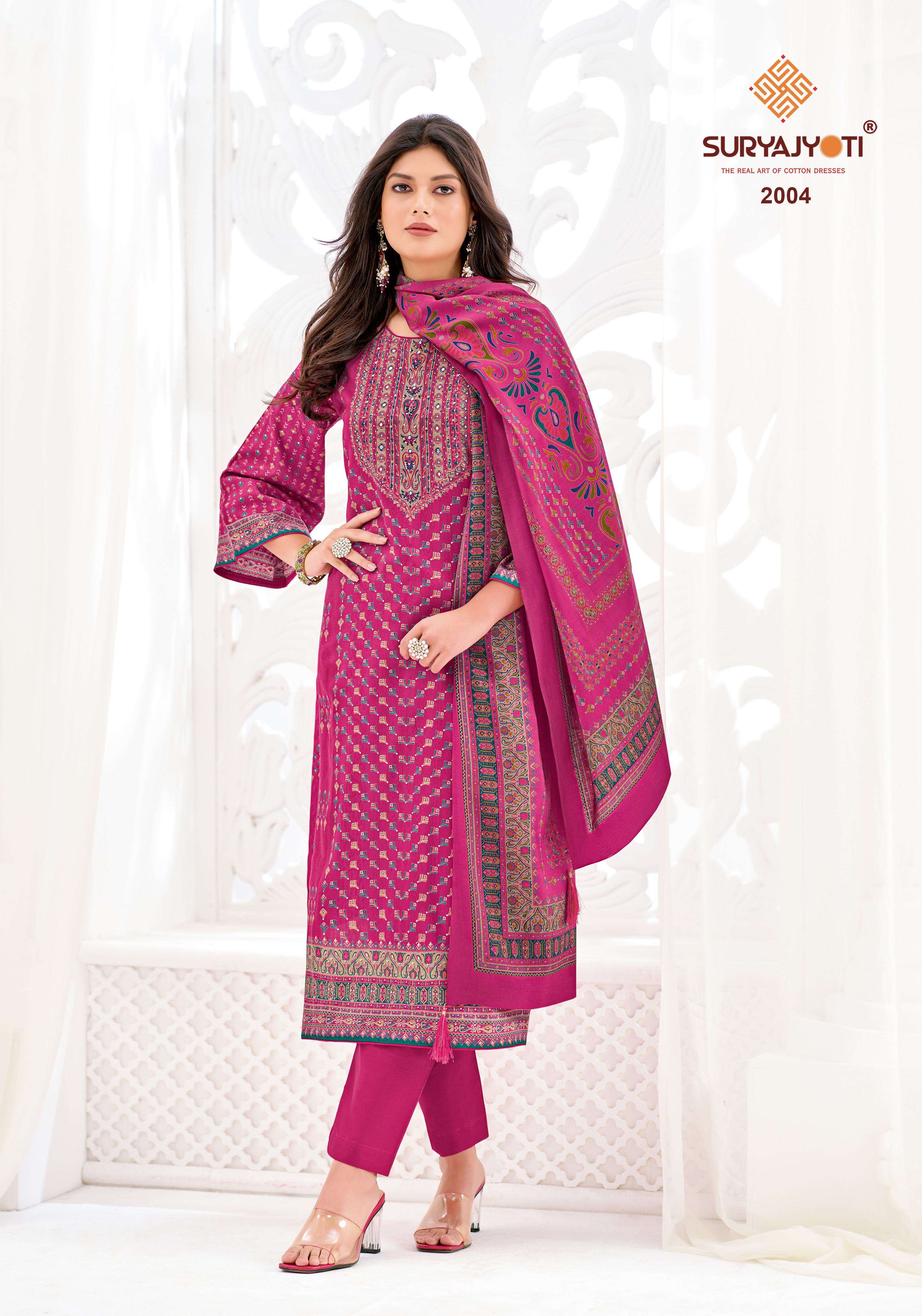  SURYAJYOTI KESAR VOL 2 JAM SATIN PRINT WITH FANCY WORK SUIT