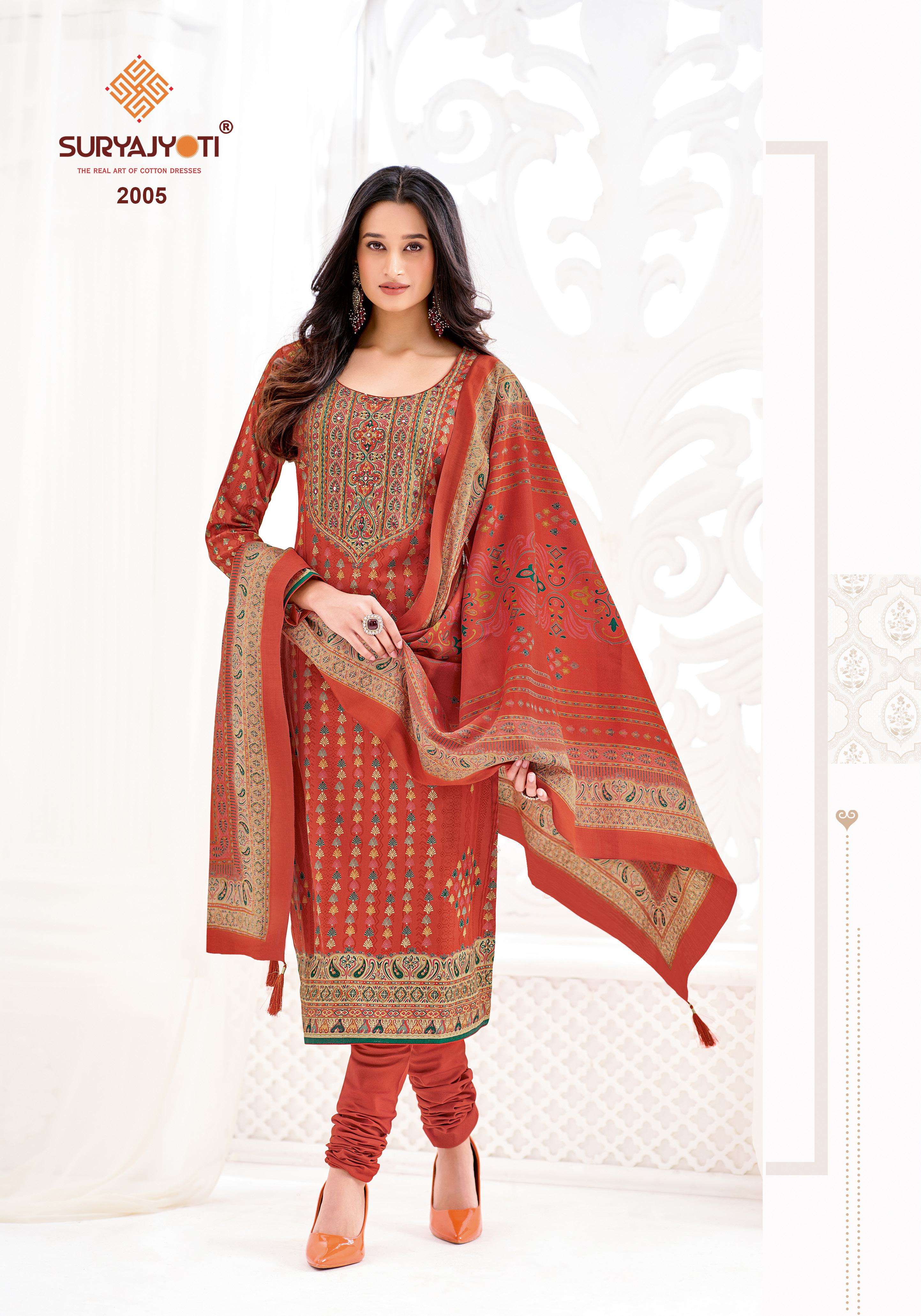  SURYAJYOTI KESAR VOL 2 JAM SATIN PRINT WITH FANCY WORK SUIT