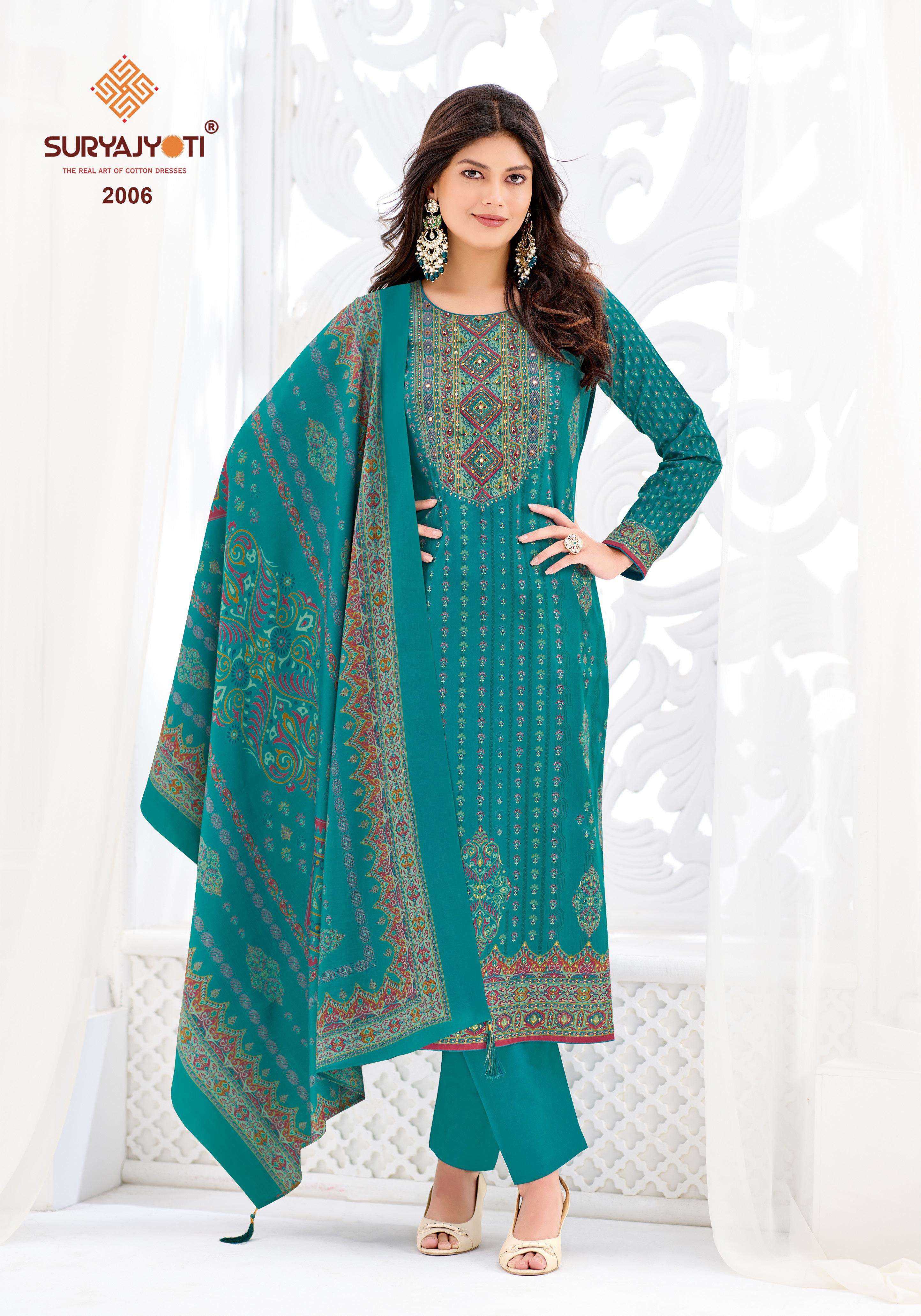  SURYAJYOTI KESAR VOL 2 JAM SATIN PRINT WITH FANCY WORK SUIT