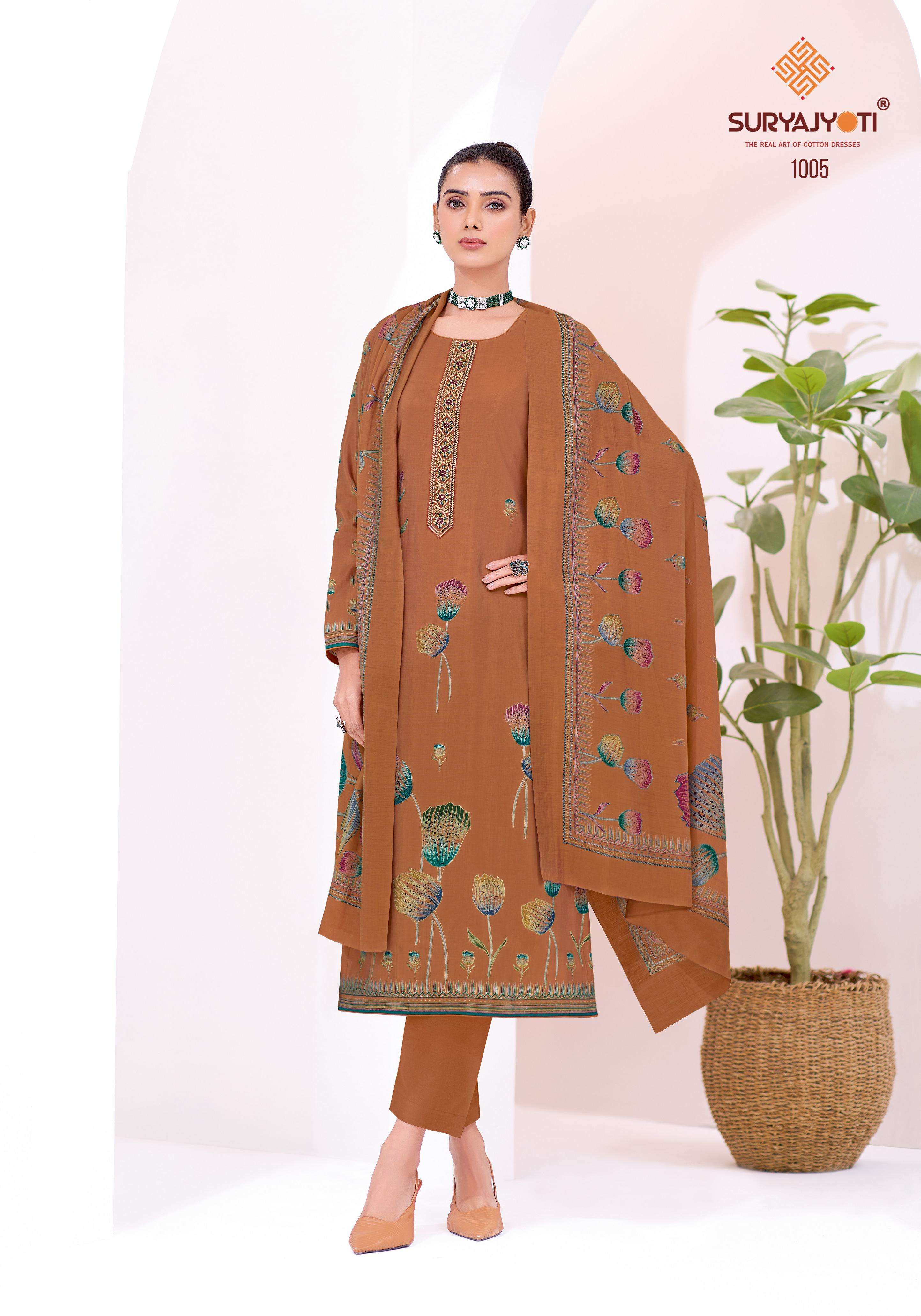 SURYAJYOTI KIYANI VOL 1 SILK EMBROIDERY WORK LADIES SUIT