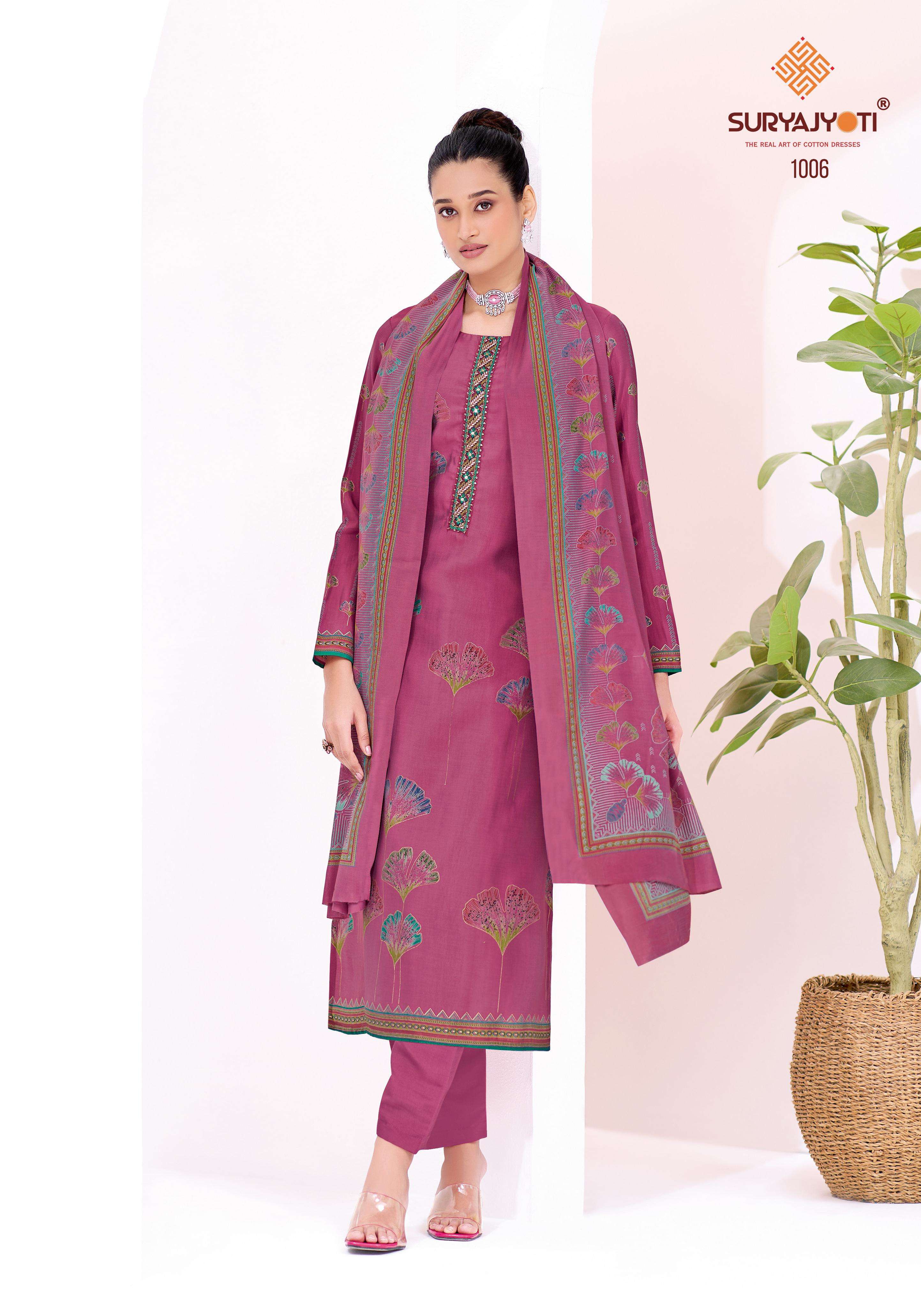 SURYAJYOTI KIYANI VOL 1 SILK EMBROIDERY WORK LADIES SUIT