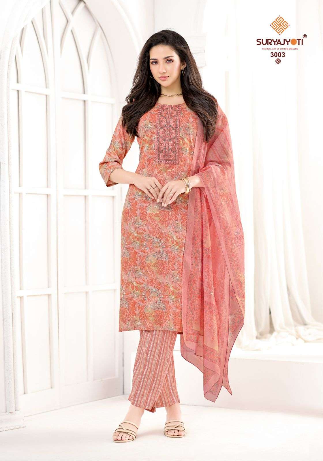 SURYAJYOTI KRITIKA ADVANCE VOL 3 RAYON PRINT FANCY WORK LADIES 3PIECE SET