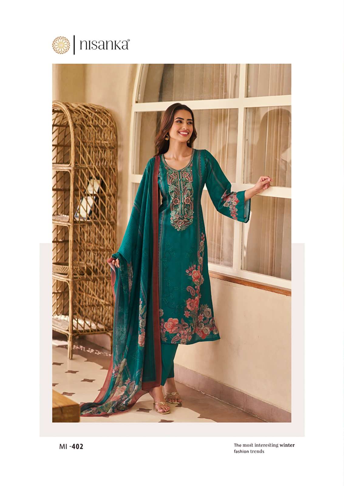THE HERMITAGE SHOP MIRAAL LUXURY LAWN 26 LAWN COTTON DIGITAL PRINT WITH FANCY WORK SUIT