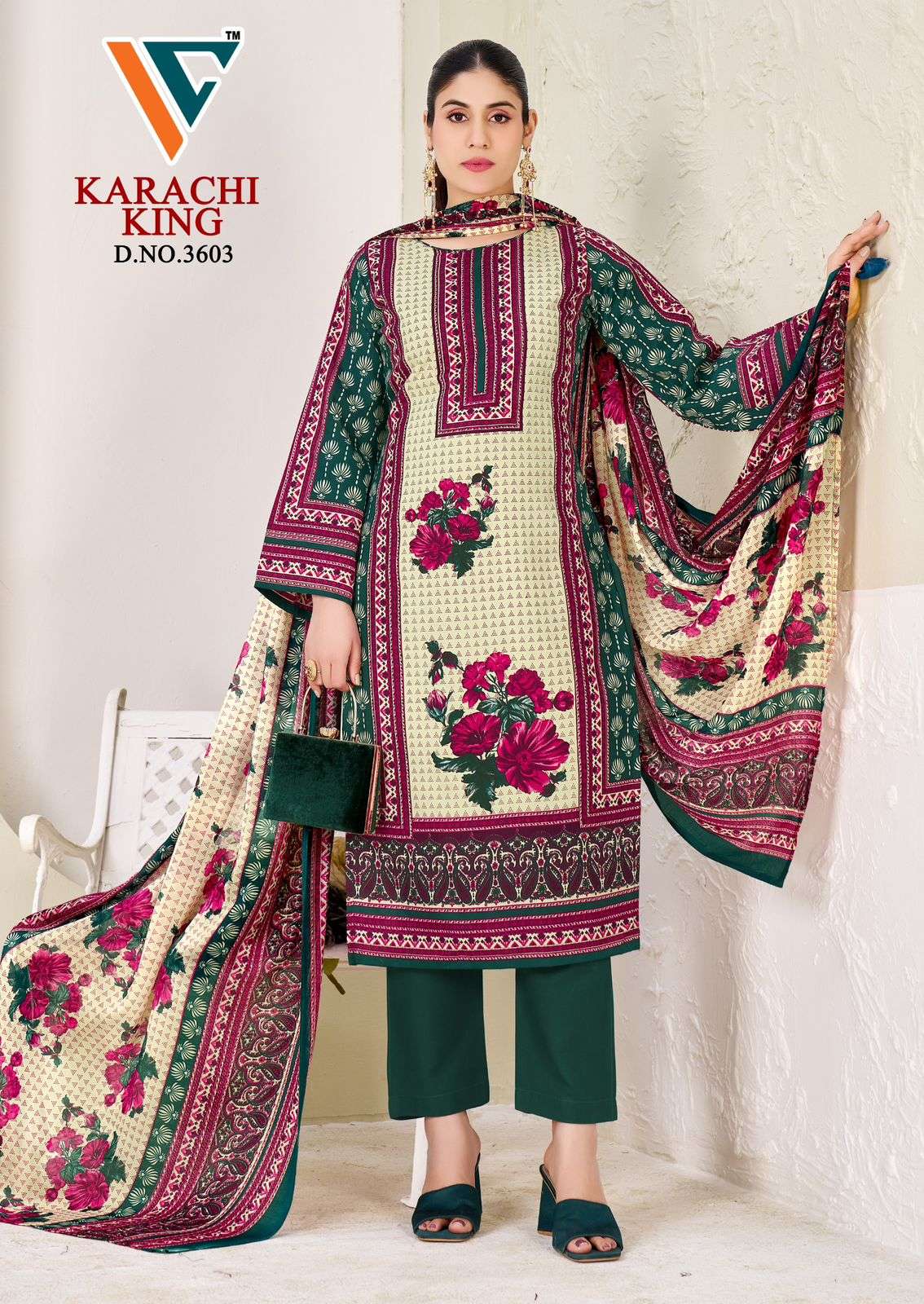 VANDANA‎‎‎‎ CREATION KARACHI KING VOL 36 COTTON DIGITAL PRINT SALWAR SUIT