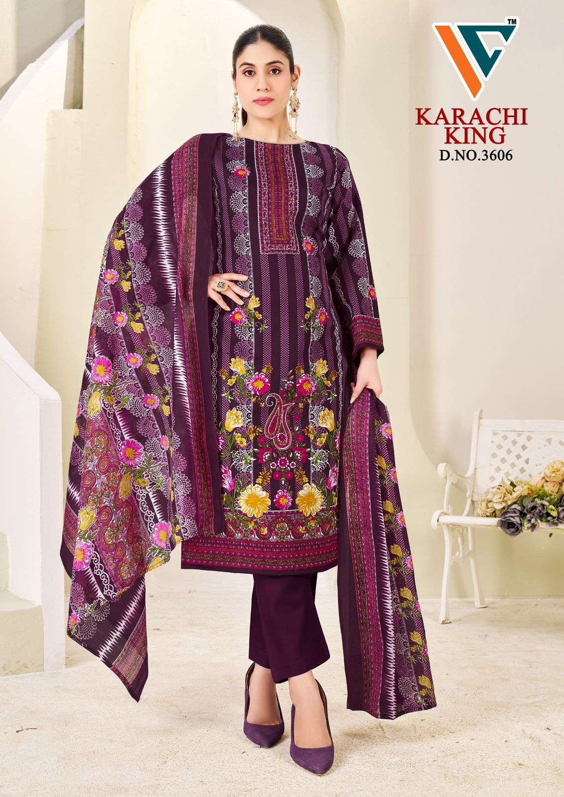 VANDANA‎‎‎‎ CREATION KARACHI KING VOL 36 COTTON DIGITAL PRINT SALWAR SUIT