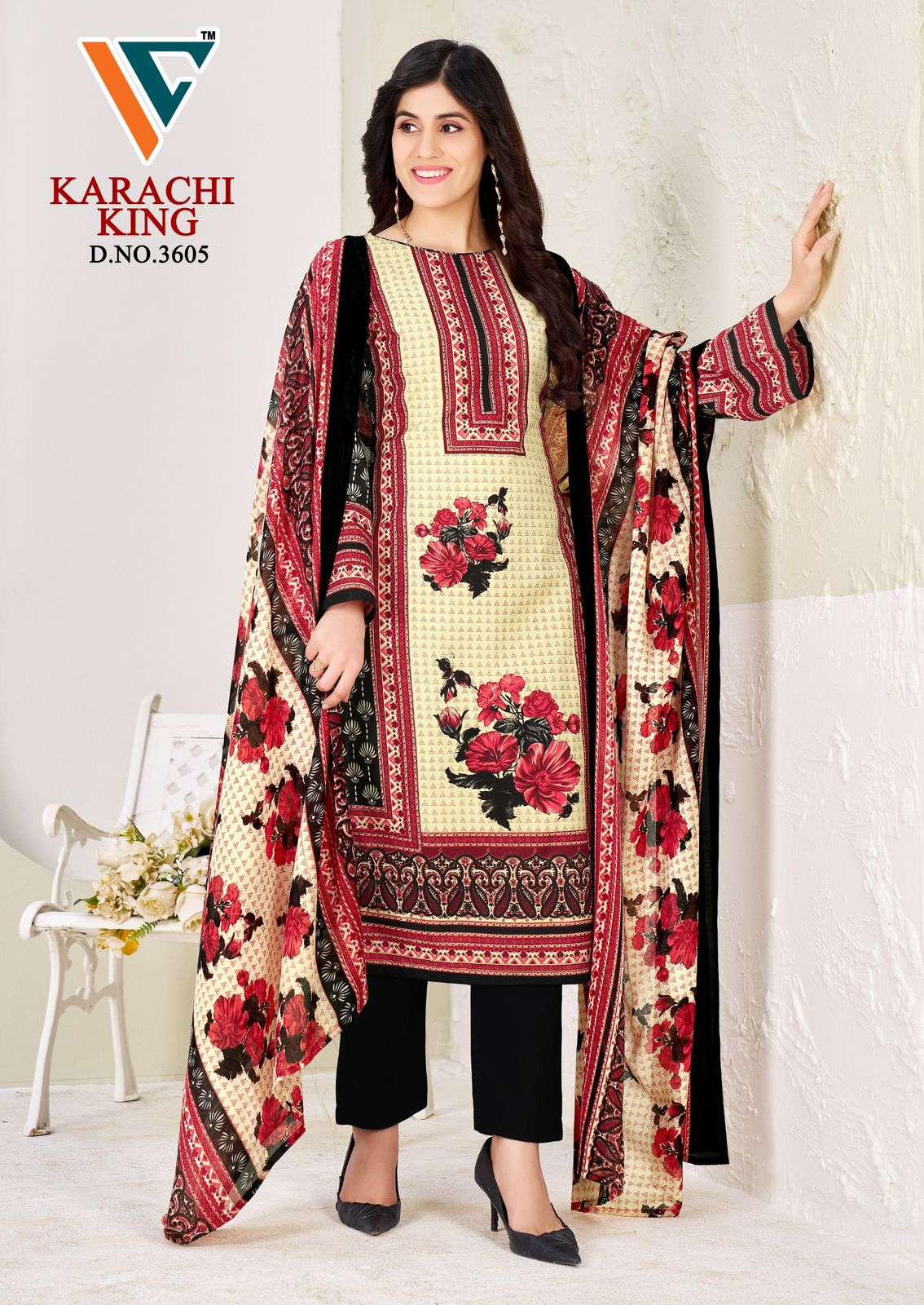 VANDANA‎‎‎‎ CREATION KARACHI KING VOL 36 COTTON DIGITAL PRINT SALWAR SUIT