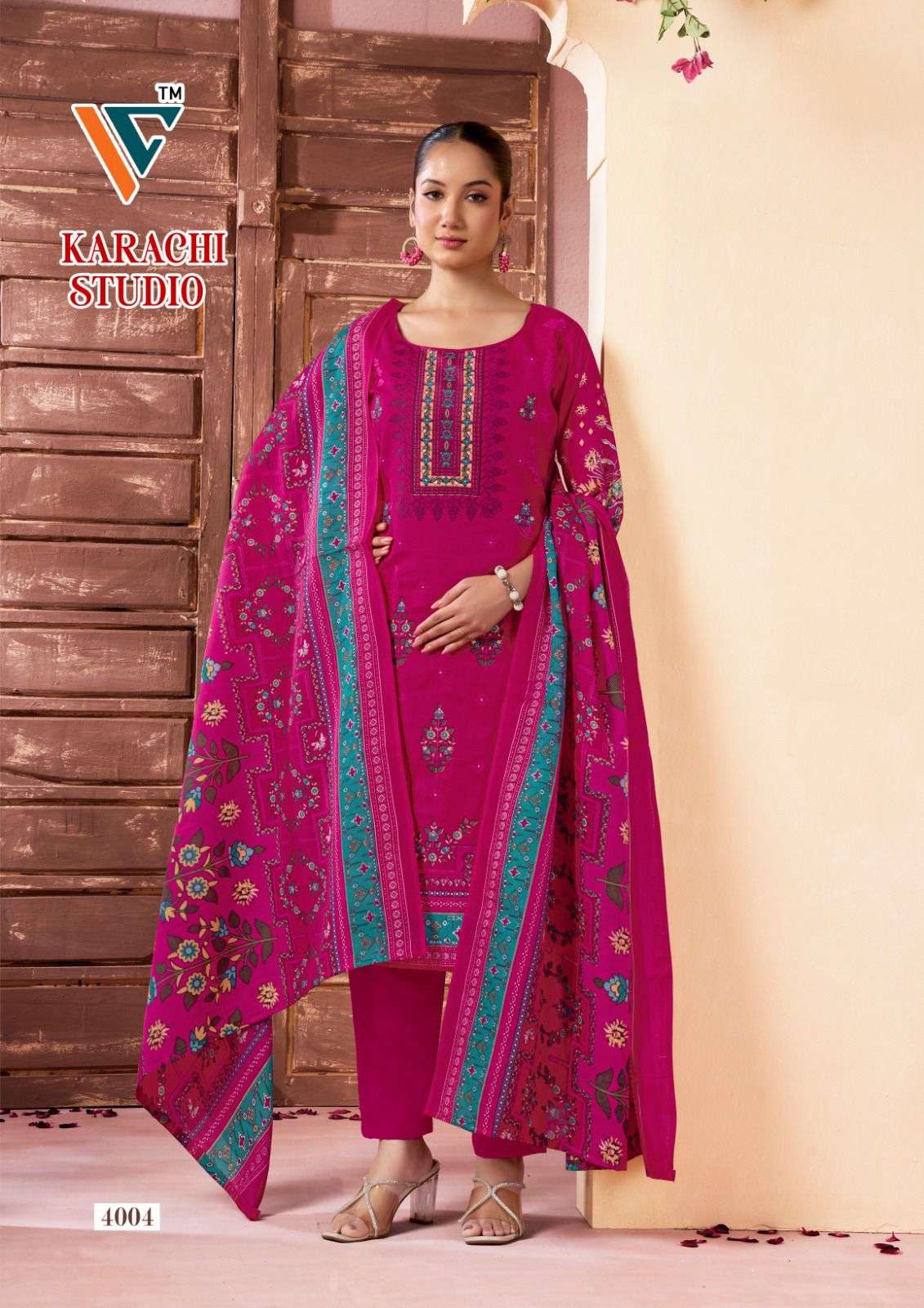 VANDANA‎‎‎‎ CREATION KARACHI STUDIO VOL 4 COTTON DIGITAL PRINTS SALWAR SUITS