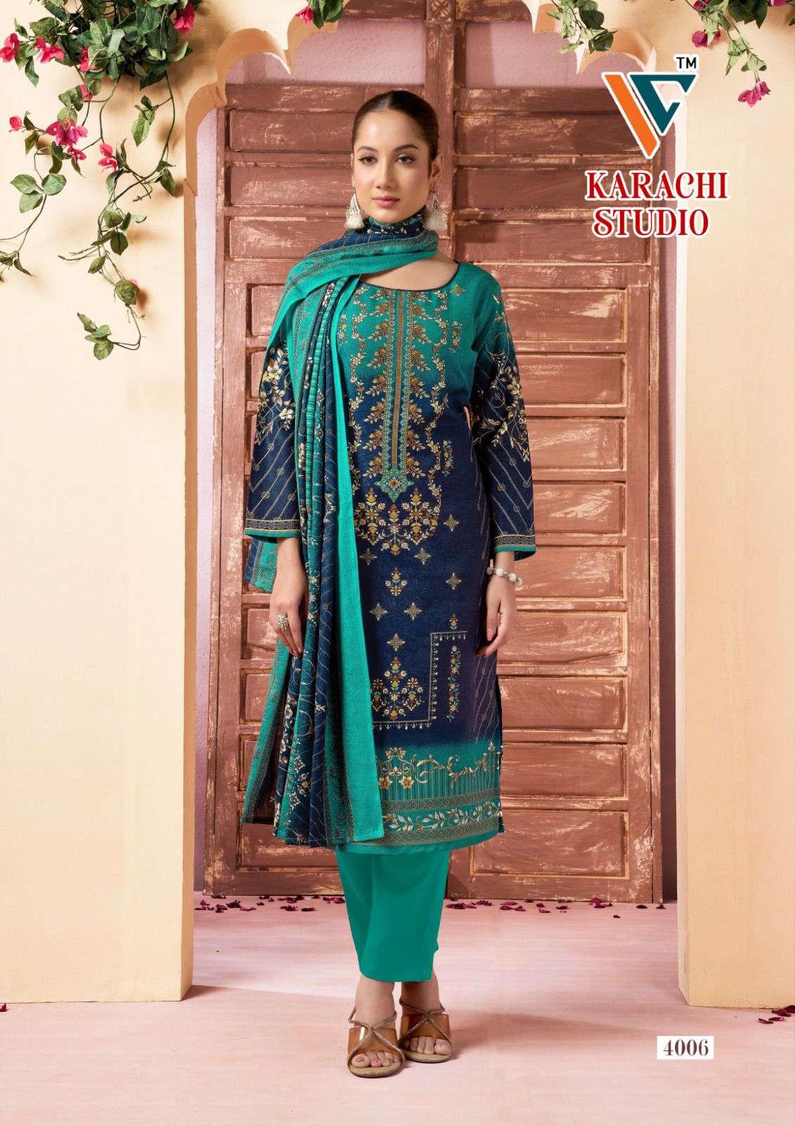 VANDANA‎‎‎‎ CREATION KARACHI STUDIO VOL 4 COTTON DIGITAL PRINTS SALWAR SUITS