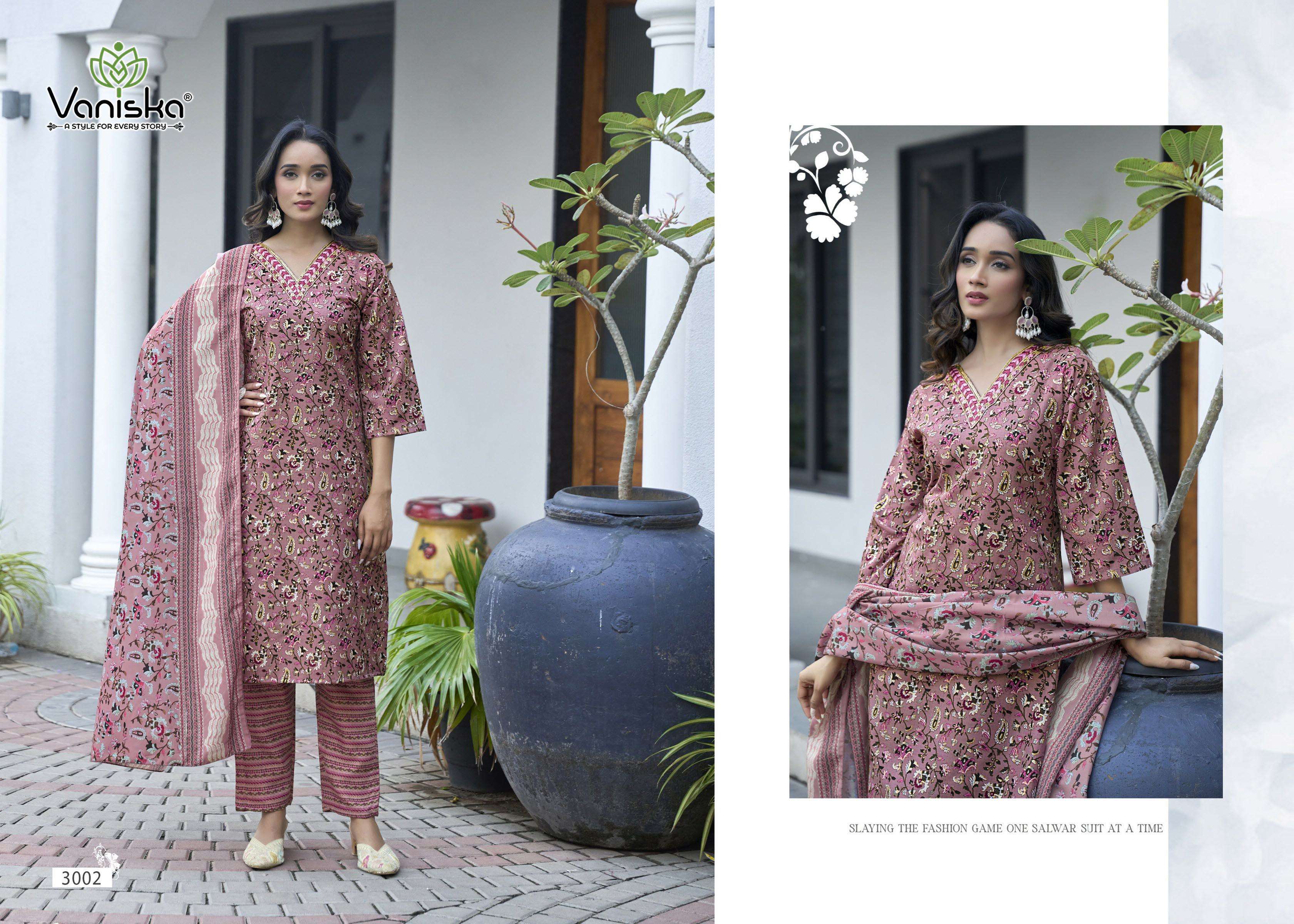 VANISKA SUNRISE VOL 3 STRAIGHT KURTI WITH PANT &  DUPATTA 3PIECE SET