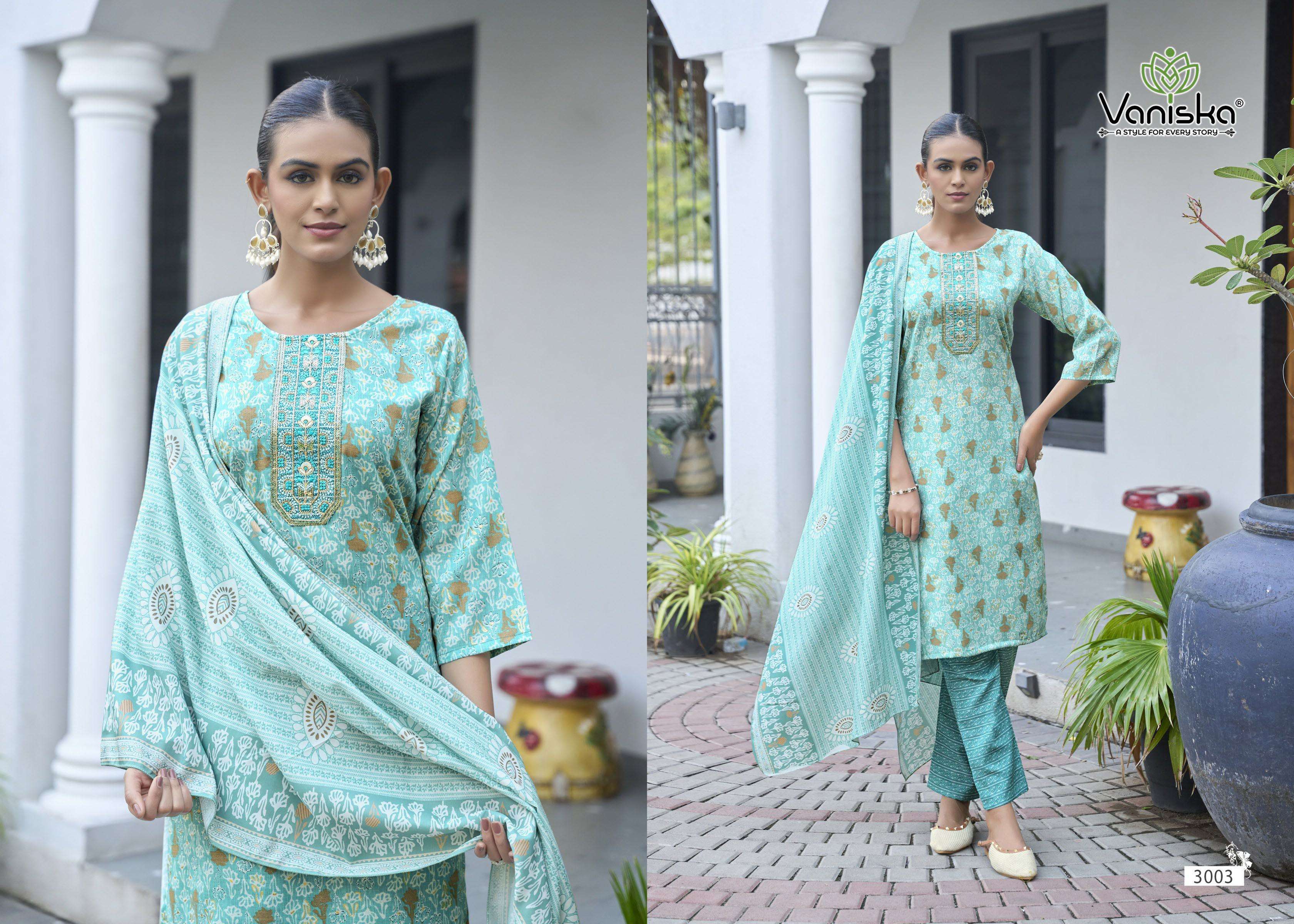 VANISKA SUNRISE VOL 3 STRAIGHT KURTI WITH PANT &  DUPATTA 3PIECE SET