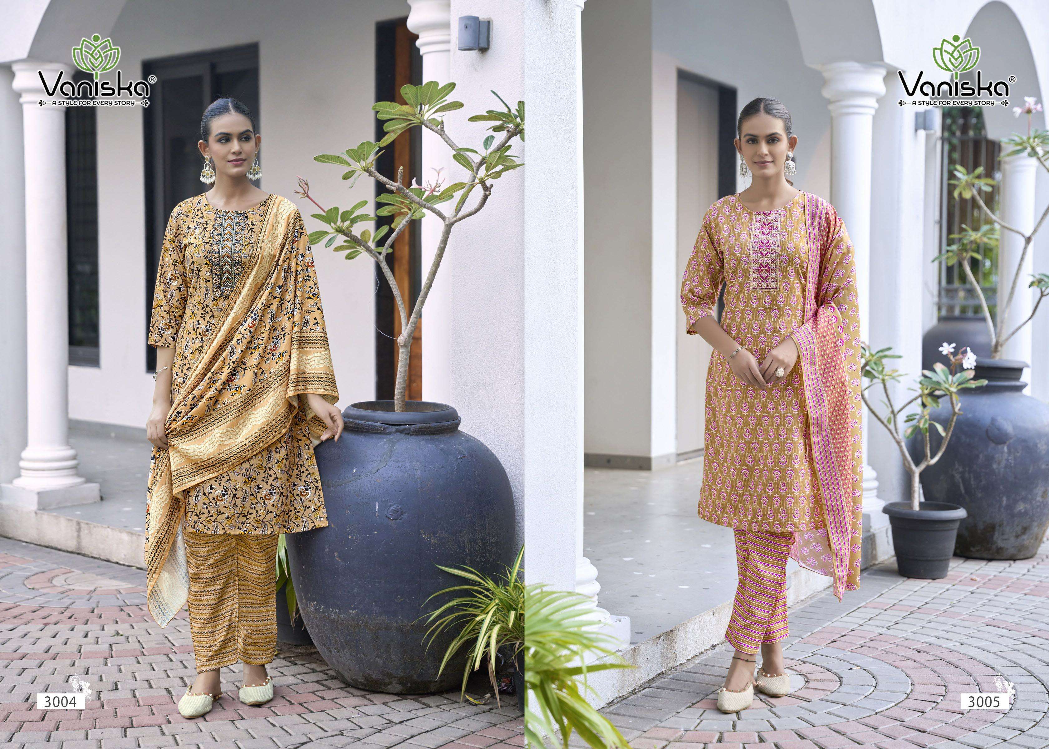 VANISKA SUNRISE VOL 3 STRAIGHT KURTI WITH PANT &  DUPATTA 3PIECE SET