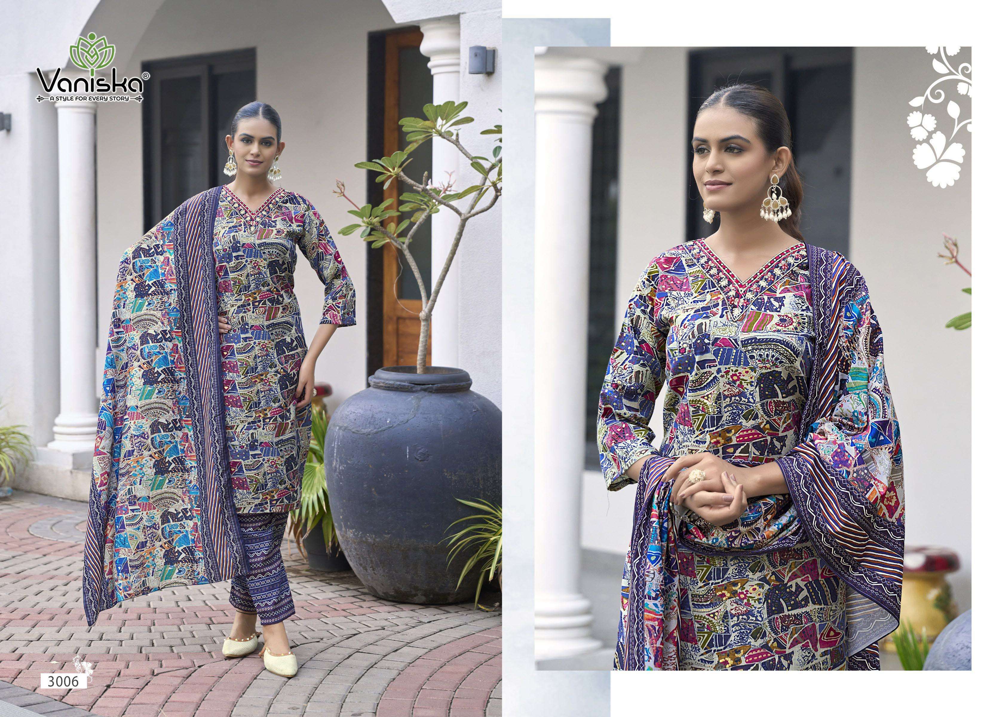 VANISKA SUNRISE VOL 3 STRAIGHT KURTI WITH PANT &  DUPATTA 3PIECE SET