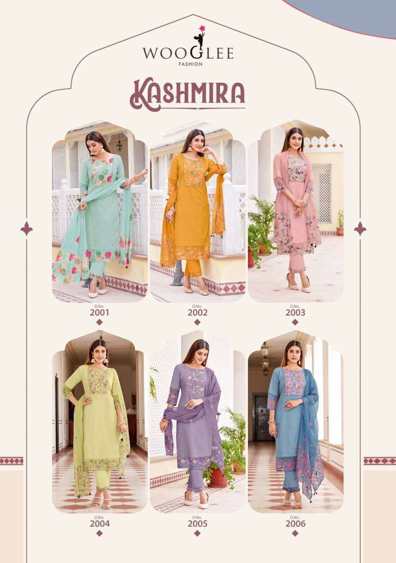 WOOGLEE KASHMIRA COTTON SCHIFLI DESIGNER WORK LADIES 3PCS SET COLLECTION 