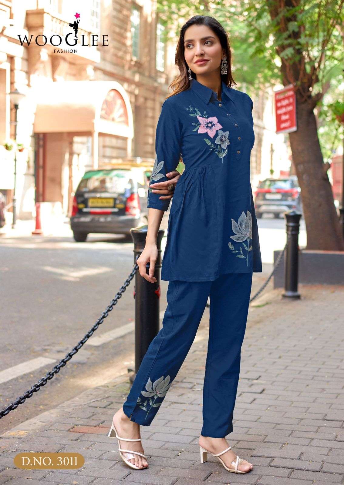 WOOGLEE TULIP VOL 3 RAYON FANCY PREETY LOOK LADIES CO-ORD SET