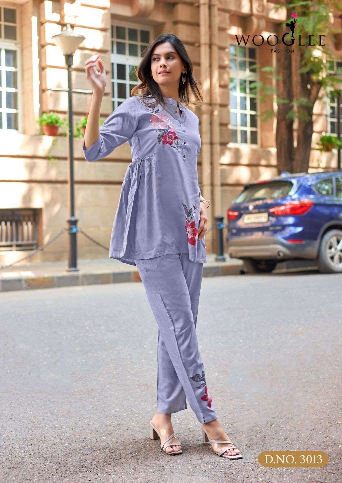 WOOGLEE TULIP VOL 3 RAYON FANCY PREETY LOOK LADIES CO-ORD SET