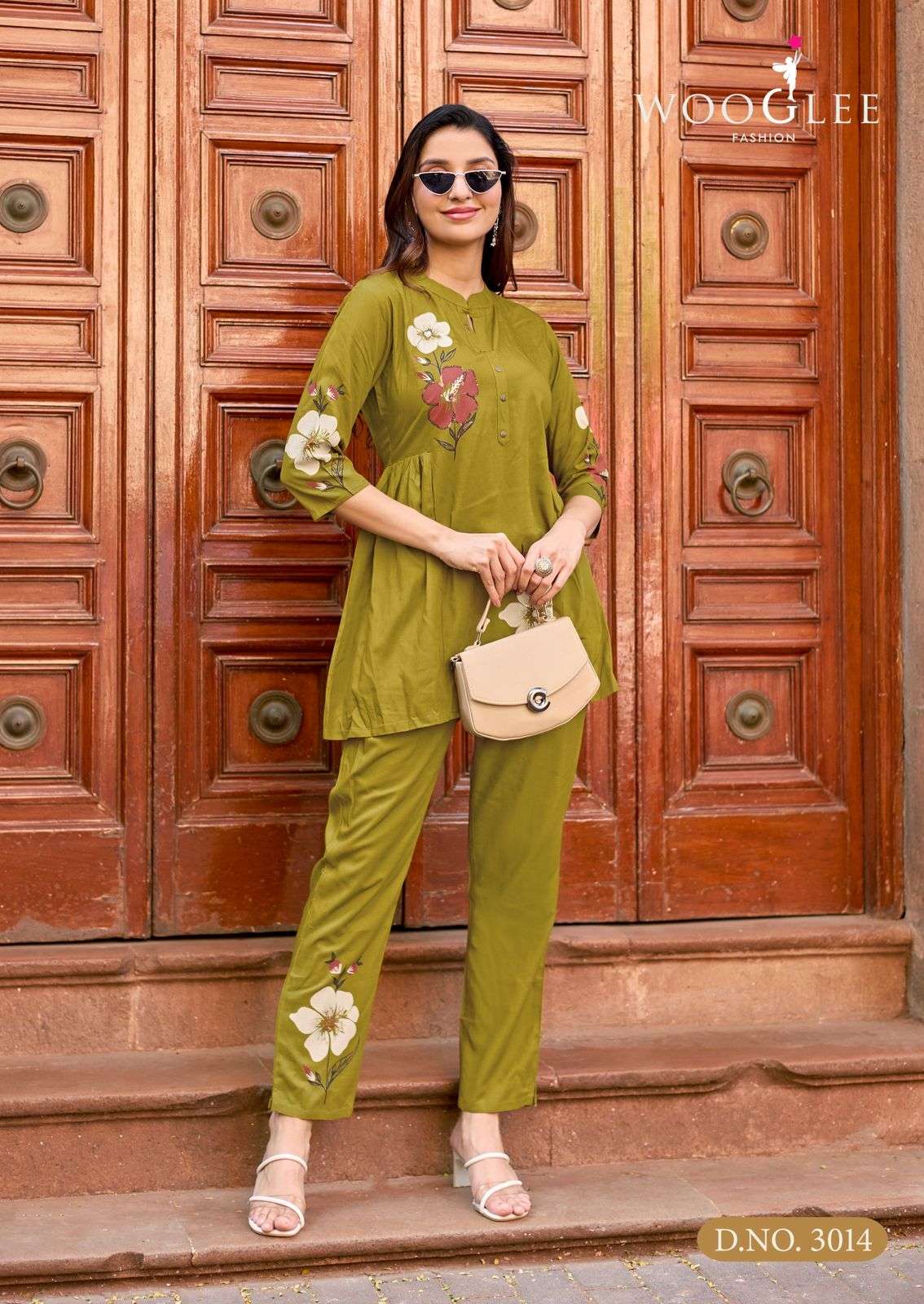 WOOGLEE TULIP VOL 3 RAYON FANCY PREETY LOOK LADIES CO-ORD SET