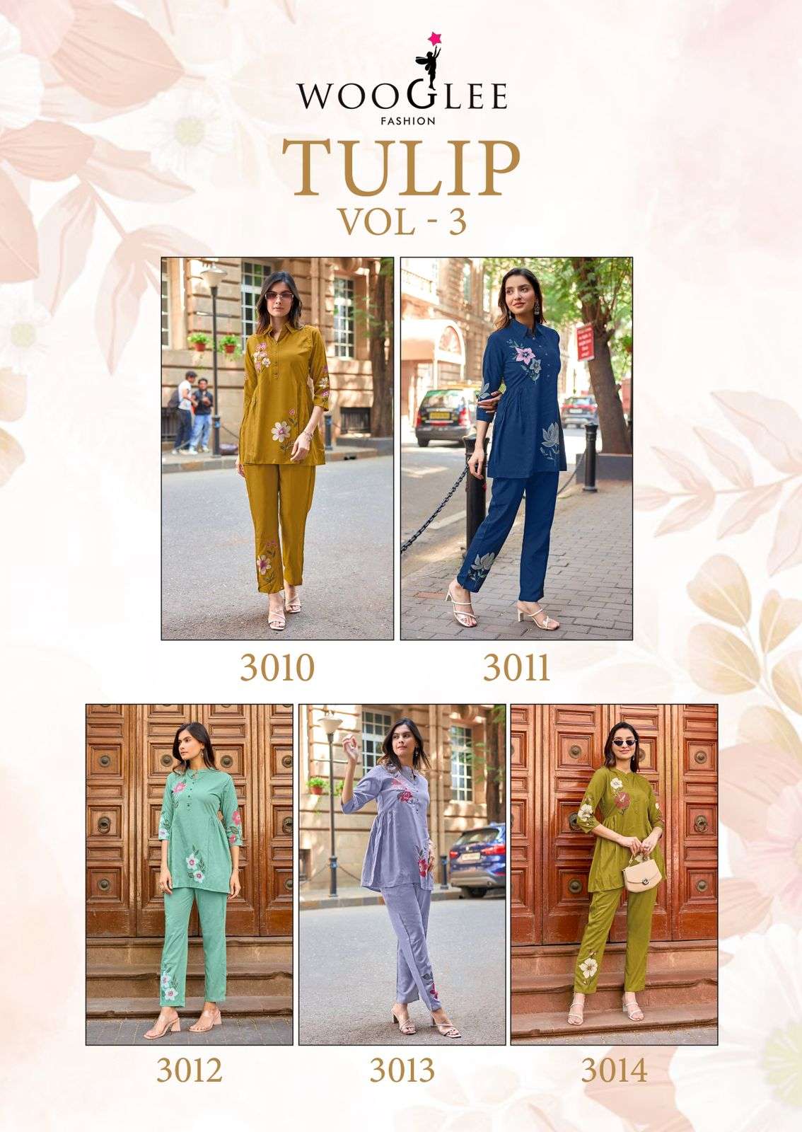 WOOGLEE TULIP VOL 3 RAYON FANCY PREETY LOOK LADIES CO-ORD SET