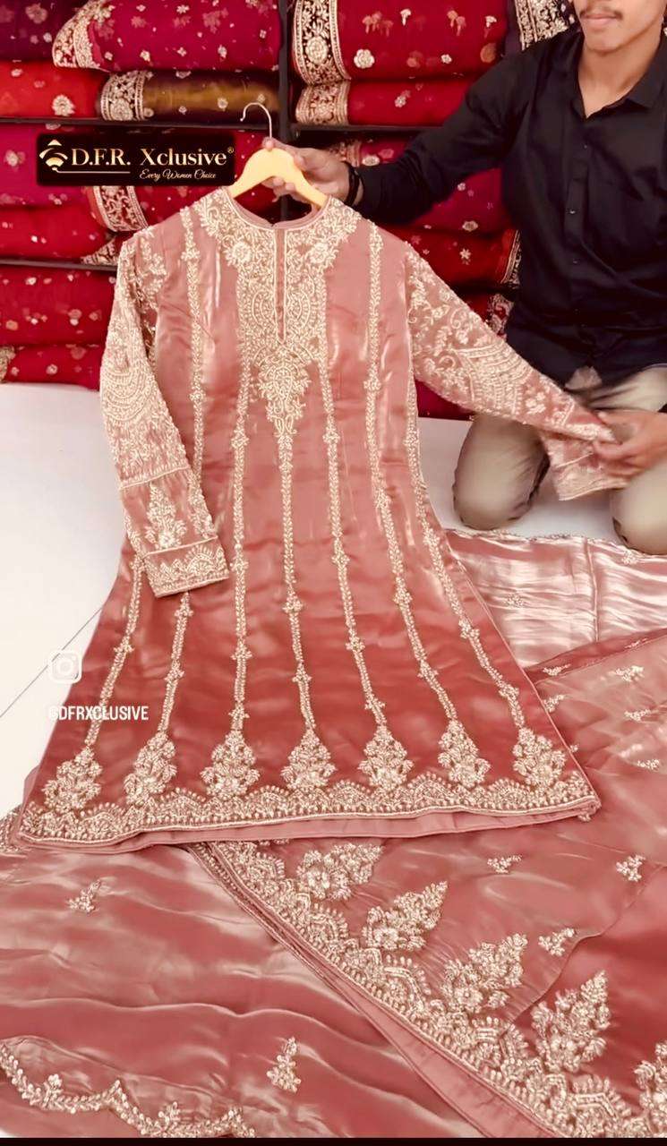 WW 6008 SILK HEAVY BEAUTIFUL DESIGNER LOOK PARTY WEAR LADIES SHARARA SUIT