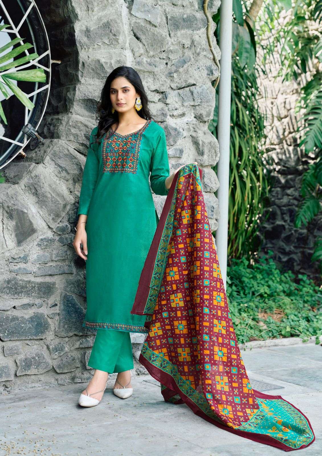 YASHIKA TRENDS SHANAYA COTTON FANCY WORK LADIES SUIT