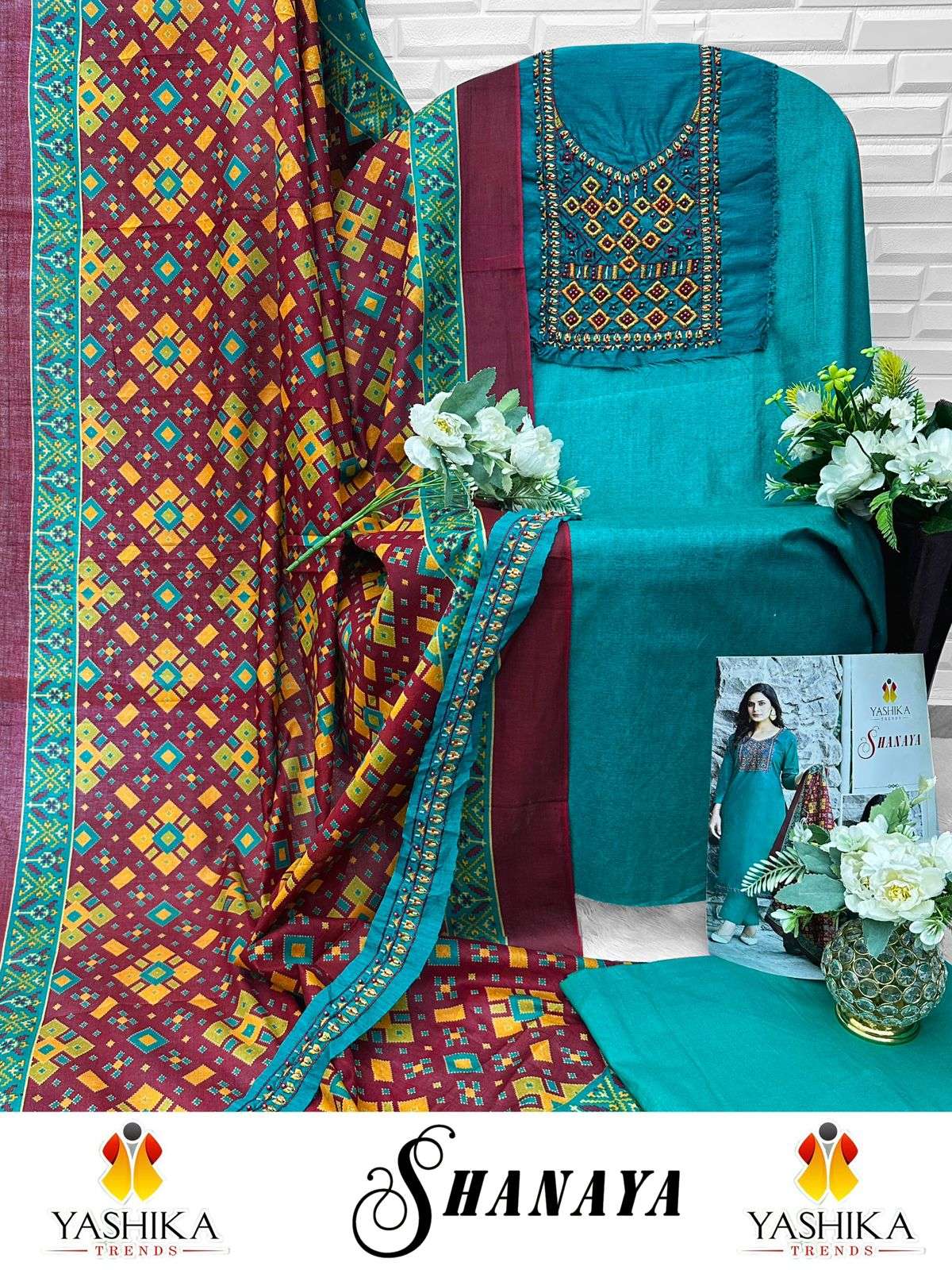 YASHIKA TRENDS SHANAYA COTTON FANCY WORK LADIES SUIT