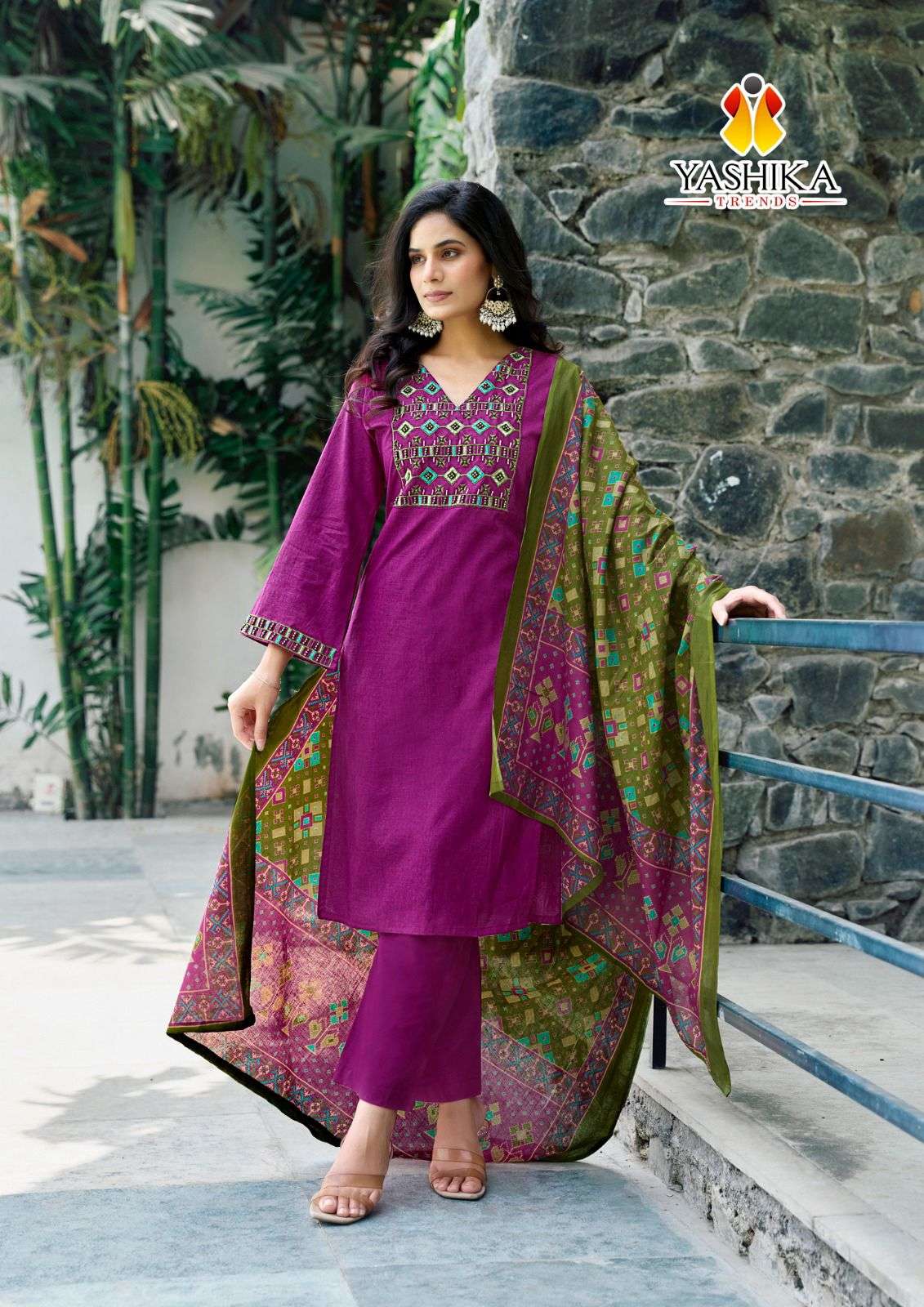 YASHIKA TRENDS SHANAYA COTTON FANCY WORK LADIES SUIT