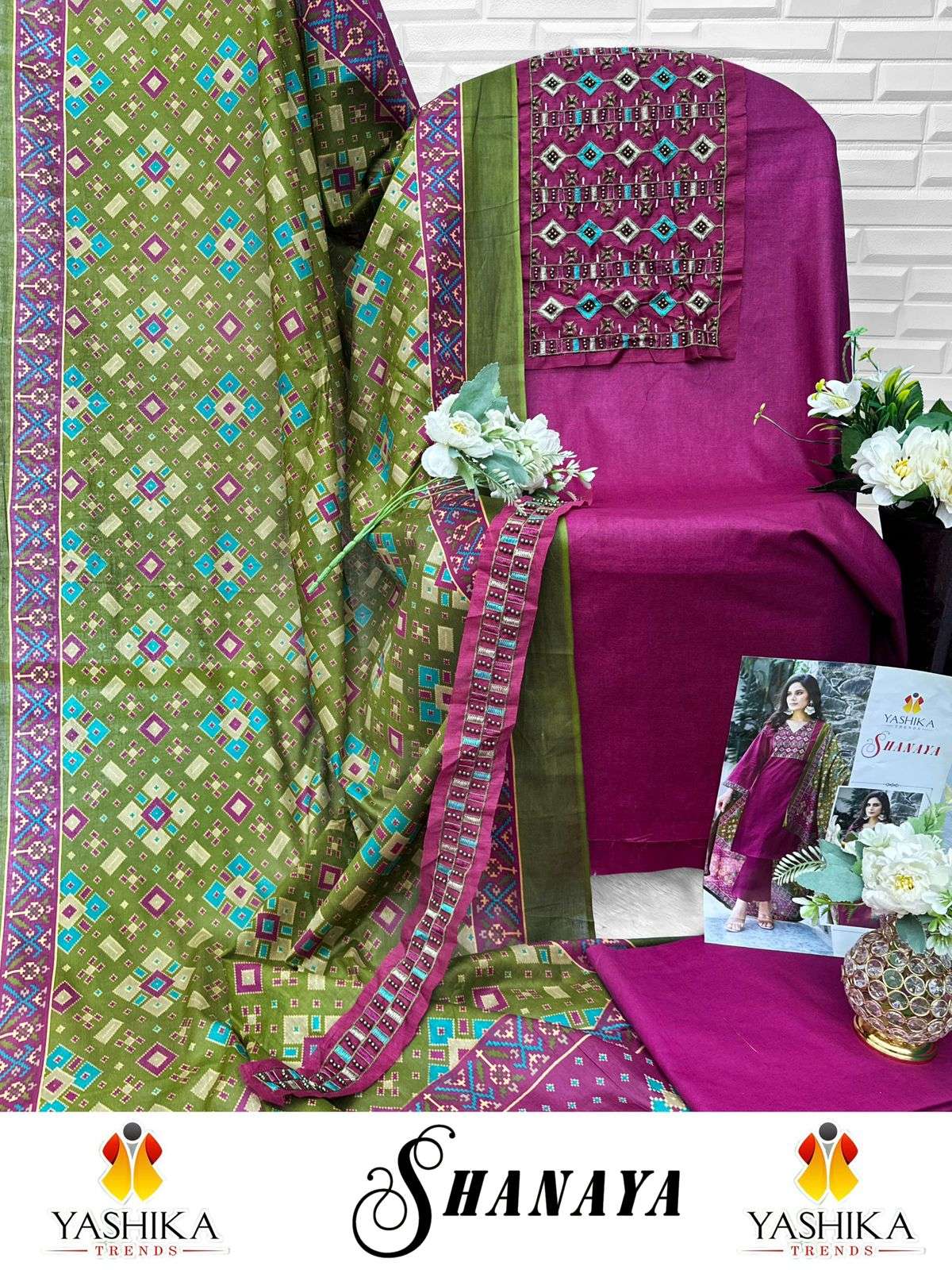 YASHIKA TRENDS SHANAYA COTTON FANCY WORK LADIES SUIT