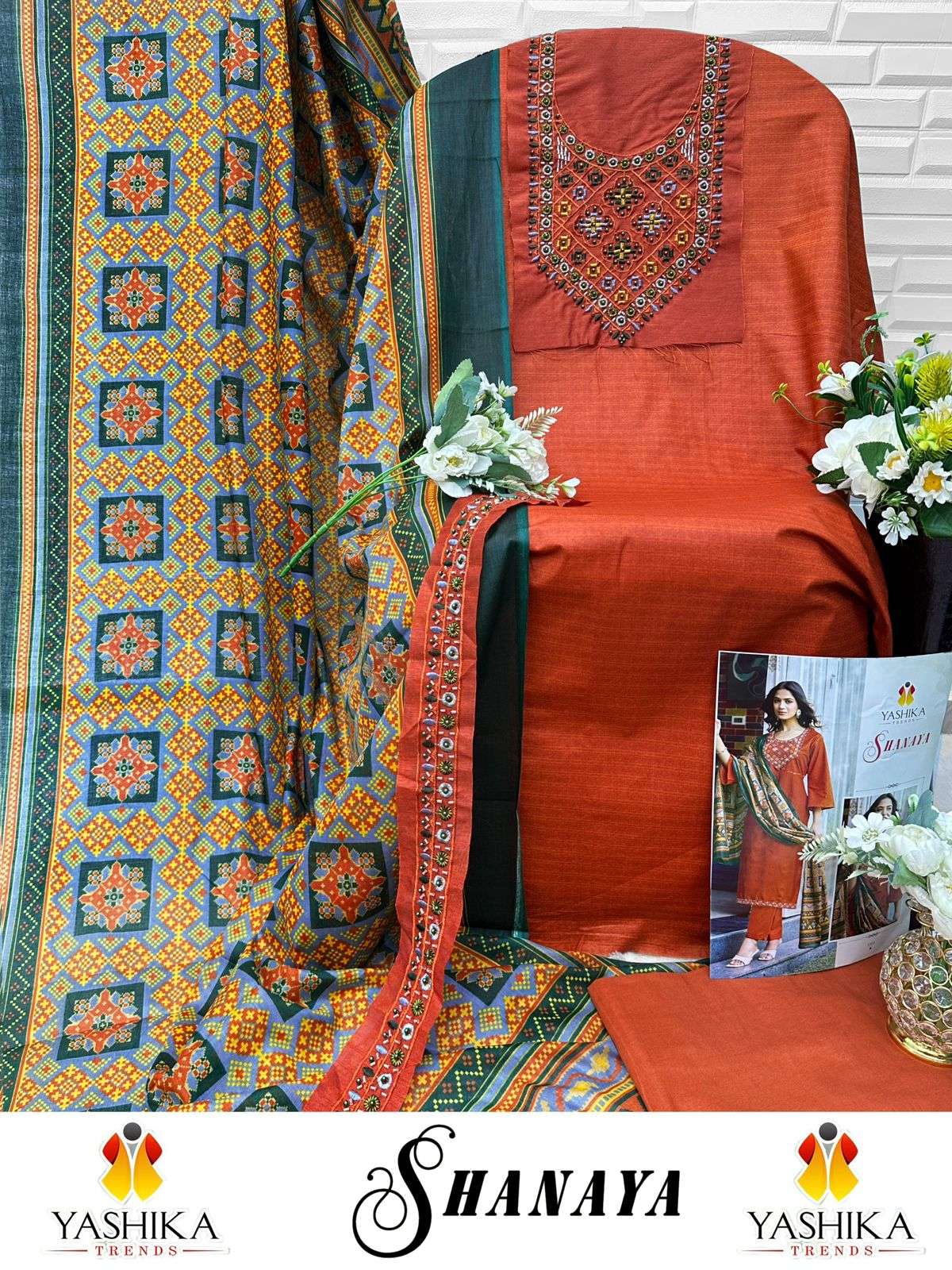 YASHIKA TRENDS SHANAYA COTTON FANCY WORK LADIES SUIT