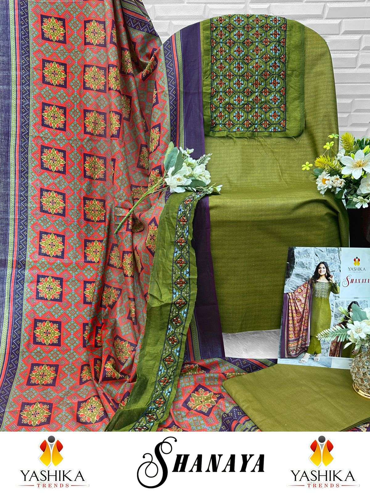 YASHIKA TRENDS SHANAYA COTTON FANCY WORK LADIES SUIT