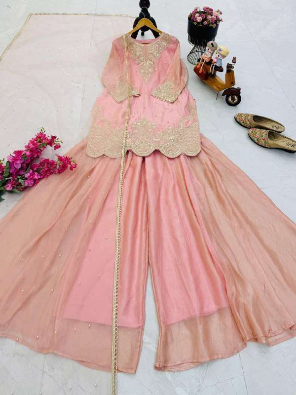 ZC 8009 SILK BEAUTIFUL DESIGNER LOOK PARTY WEAR LADIES SUIT