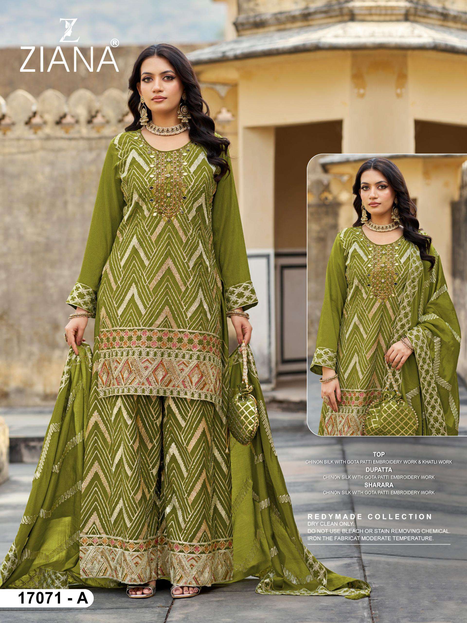 ZIANA D NO 17071 SILK HEAVY BEAUTIFUL DESIGNER PARTY WEAR LADIES SUIT