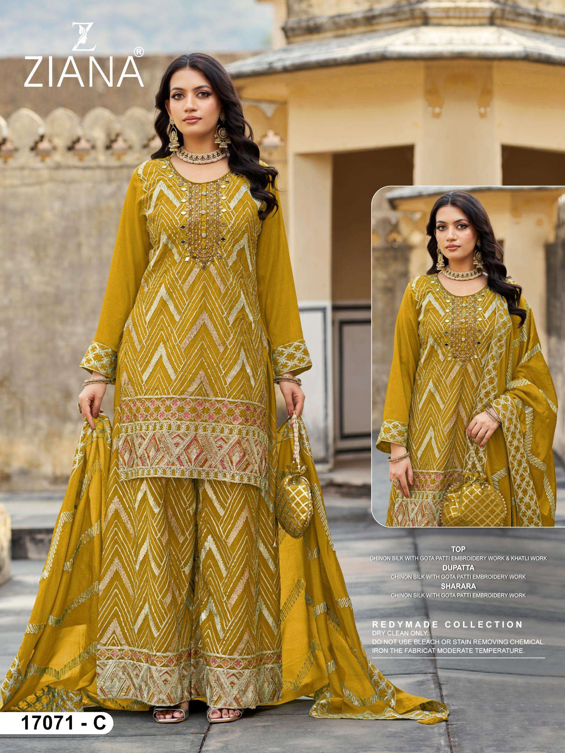 ZIANA D NO 17071 SILK HEAVY BEAUTIFUL DESIGNER PARTY WEAR LADIES SUIT