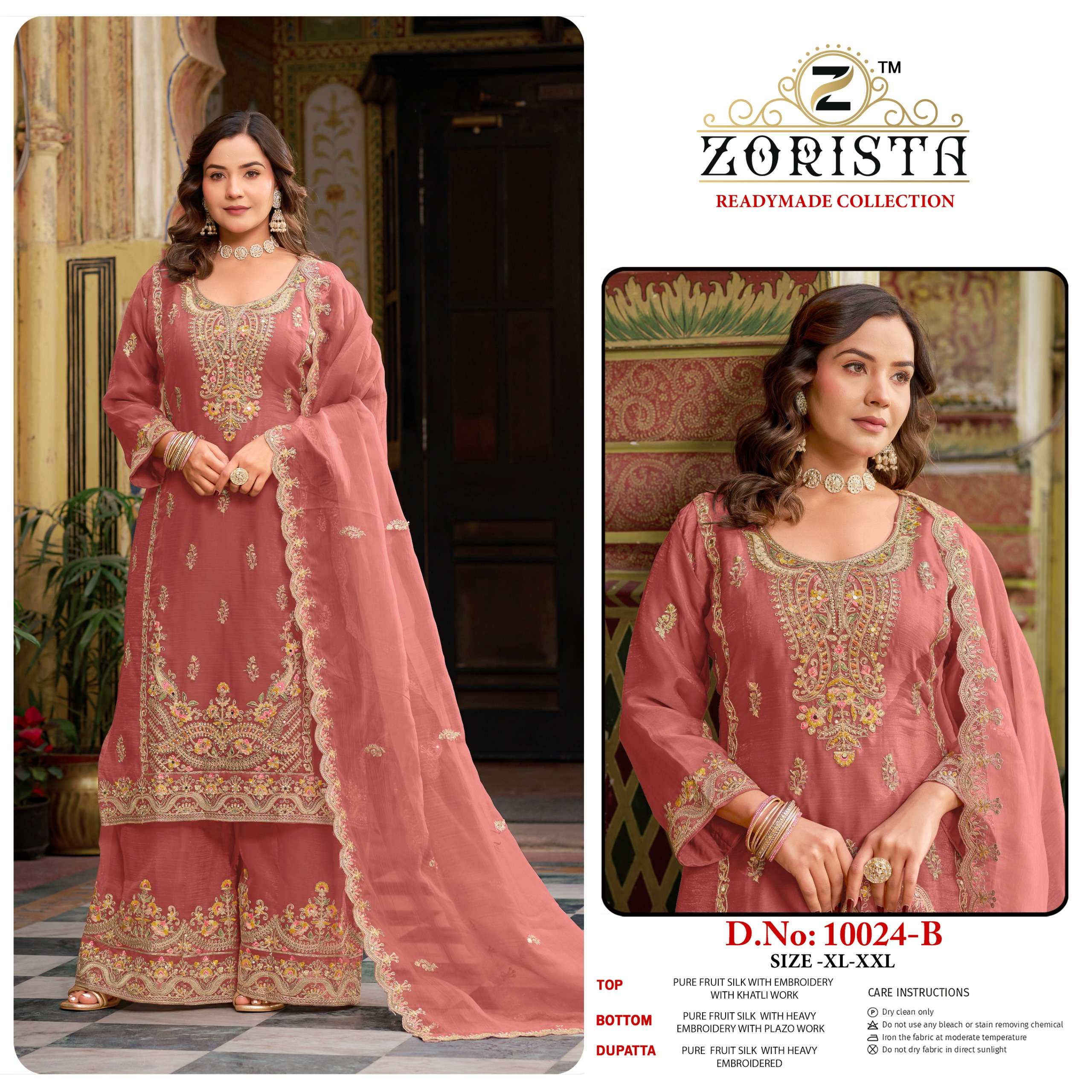 ZORISTA D NO 10024 SILK WITH HEAVY EMBROIDERED DESIGNER PAKISTANI SUIT