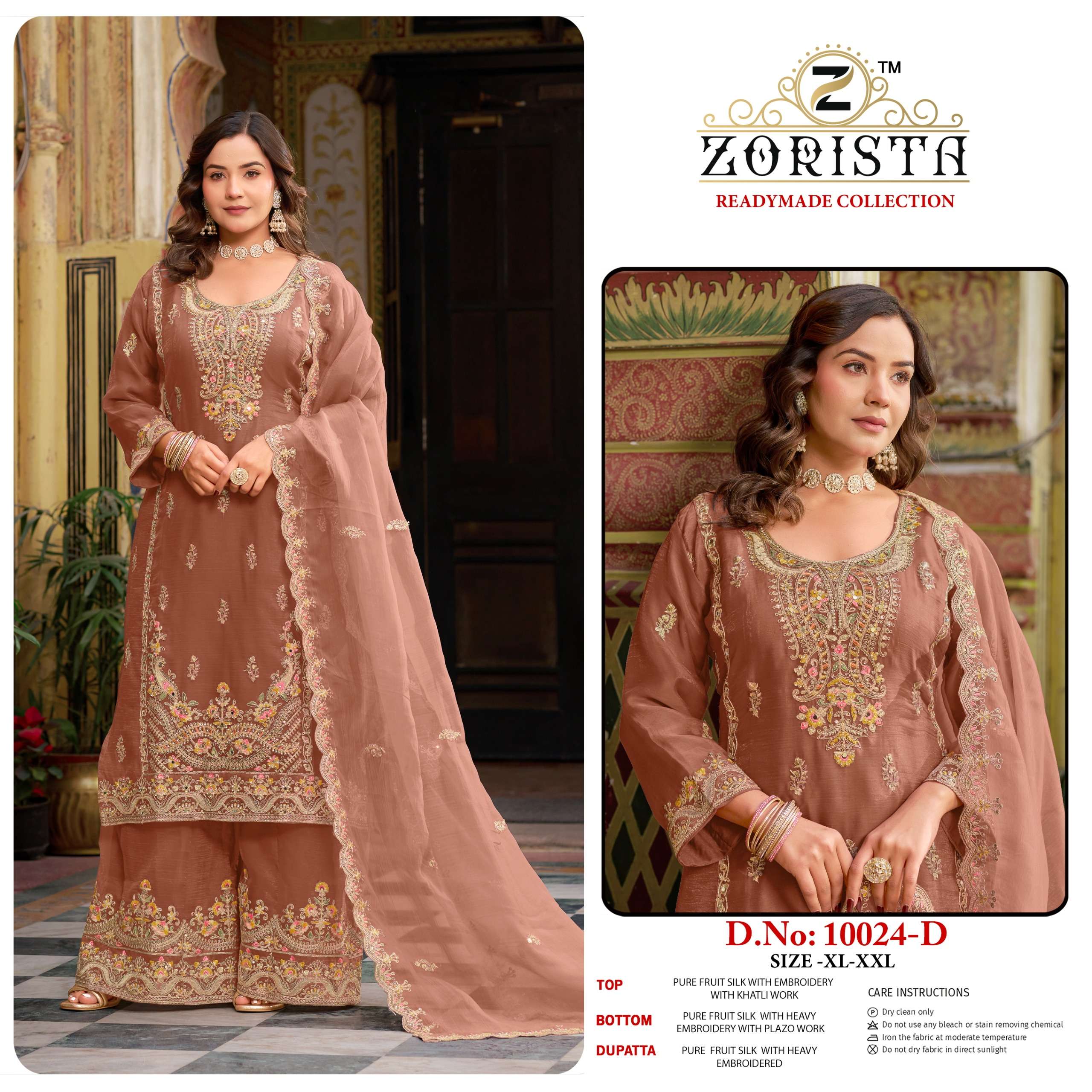 ZORISTA D NO 10024 SILK WITH HEAVY EMBROIDERED DESIGNER PAKISTANI SUIT